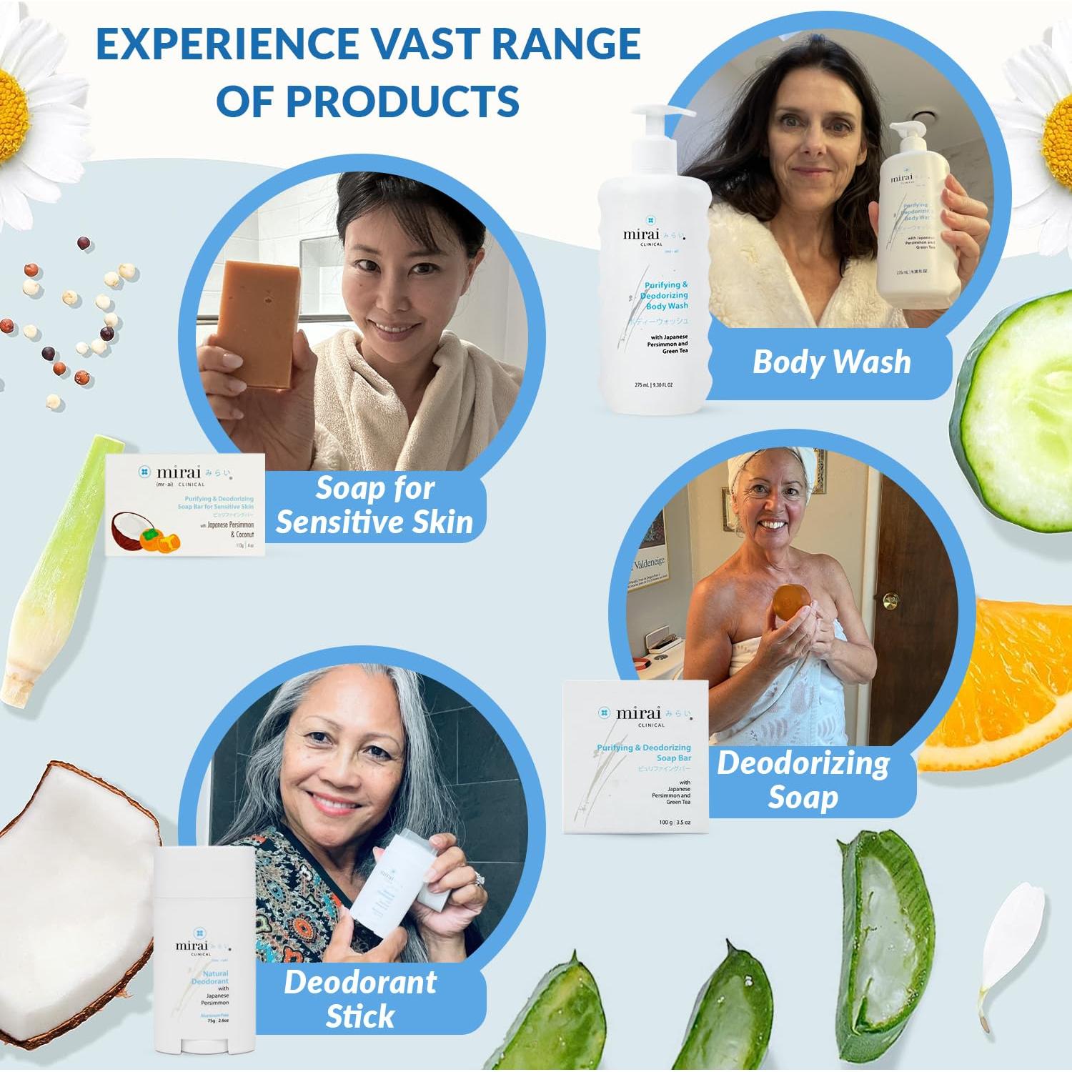 Toallitas Desodorantes Corporales Mirai Clinical - 3 Paquetes