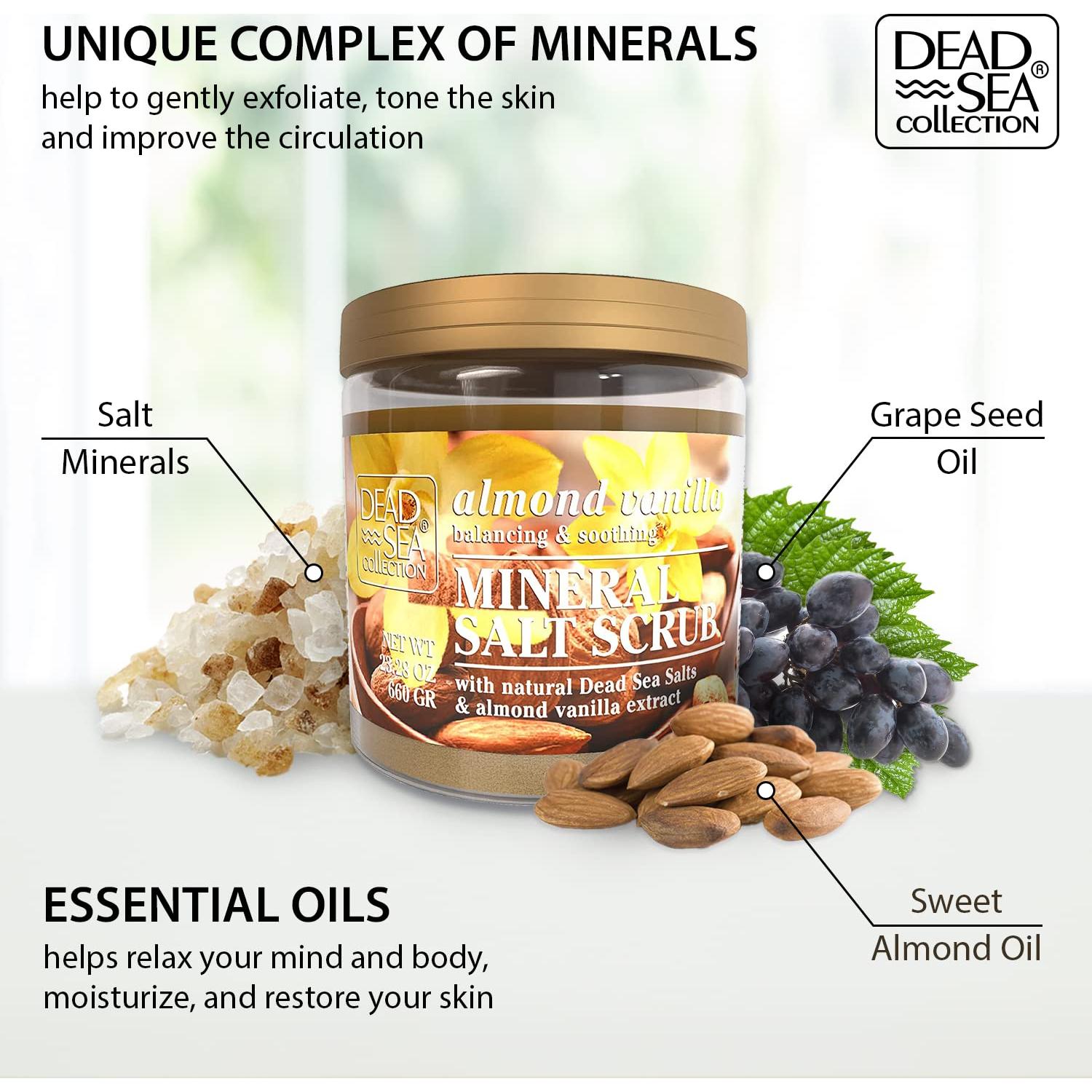 Exfoliante Corporal Colección del Mar Muerto 660g Almendra Vainilla