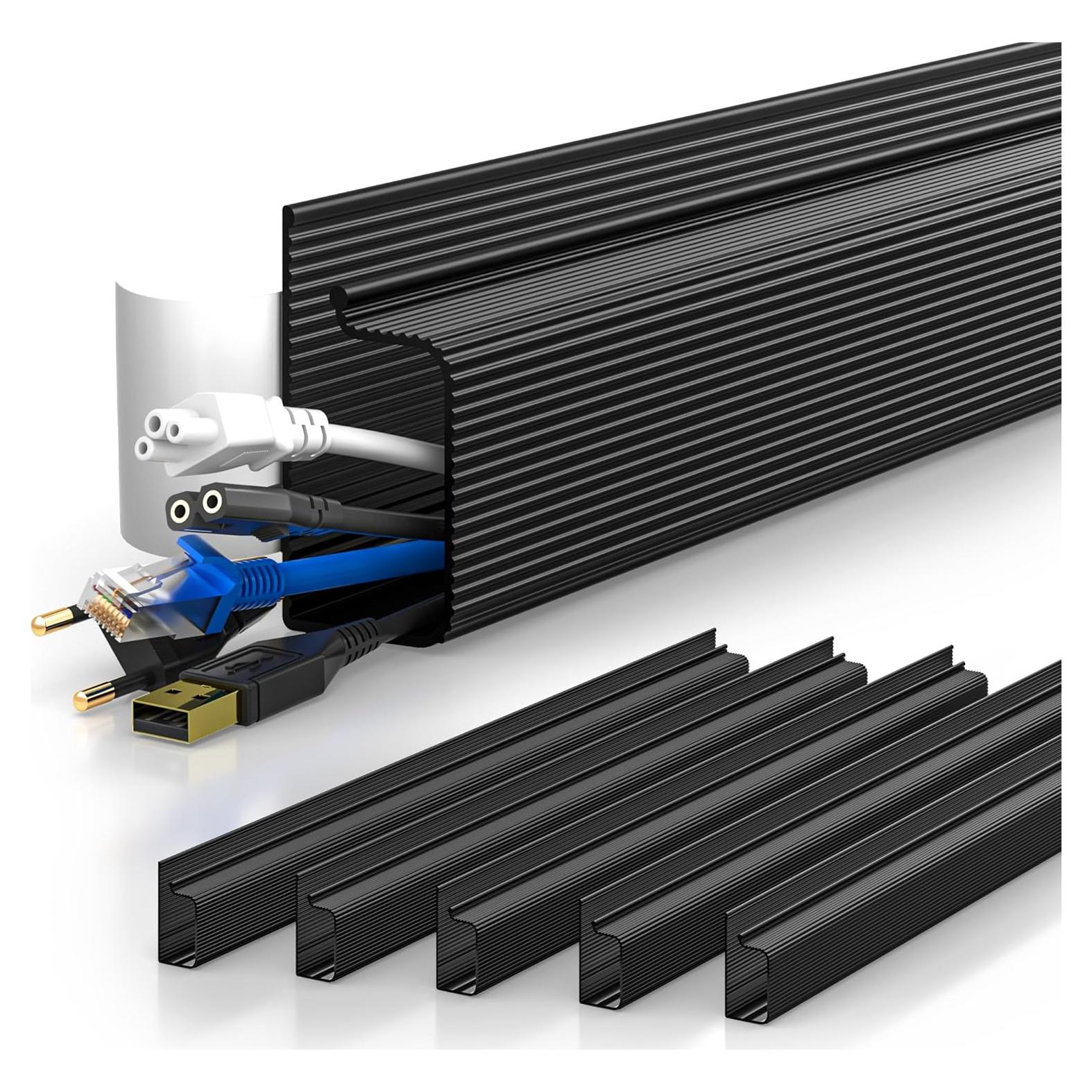 Organizador de Cables YECAYE 6 Canales 39.88 cm Negro