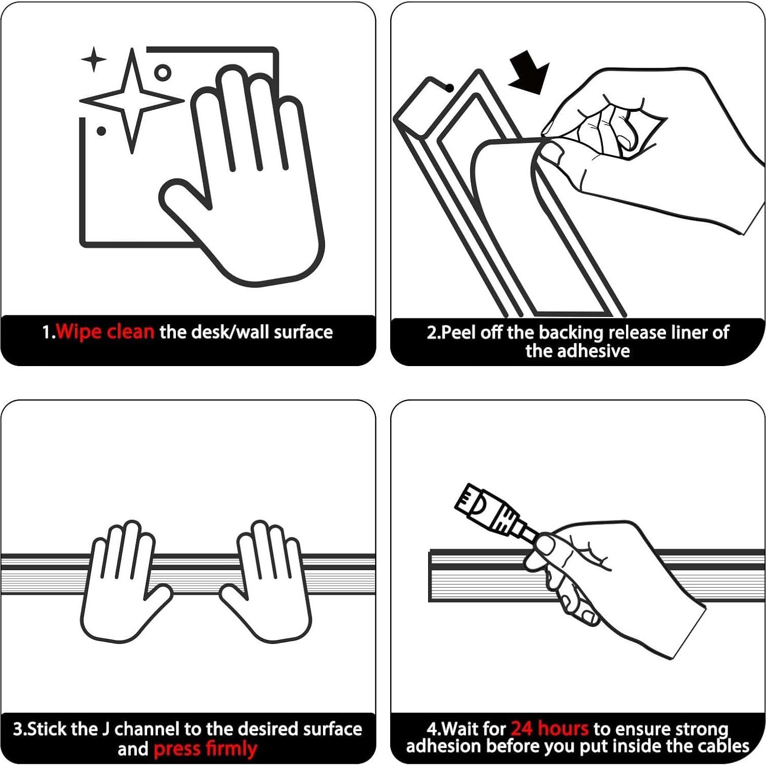 Organizador de Cables YECAYE 6 Canales 39.88 cm Negro