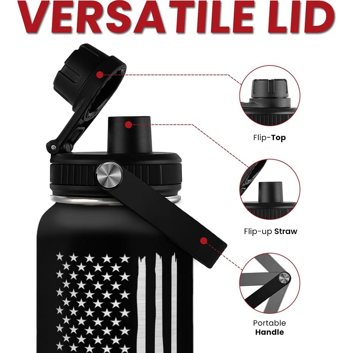 Botella de Agua Aislada SANDJEST 0.95L Bandera Americana