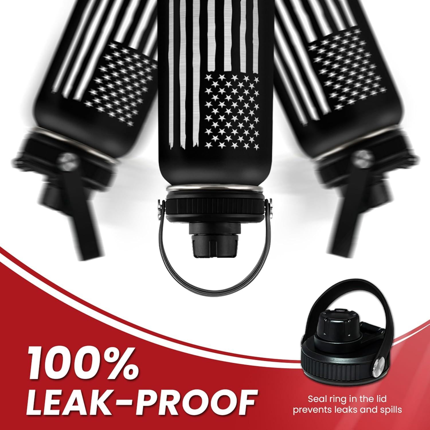 Botella de Agua Aislada SANDJEST 0.95L Bandera Americana