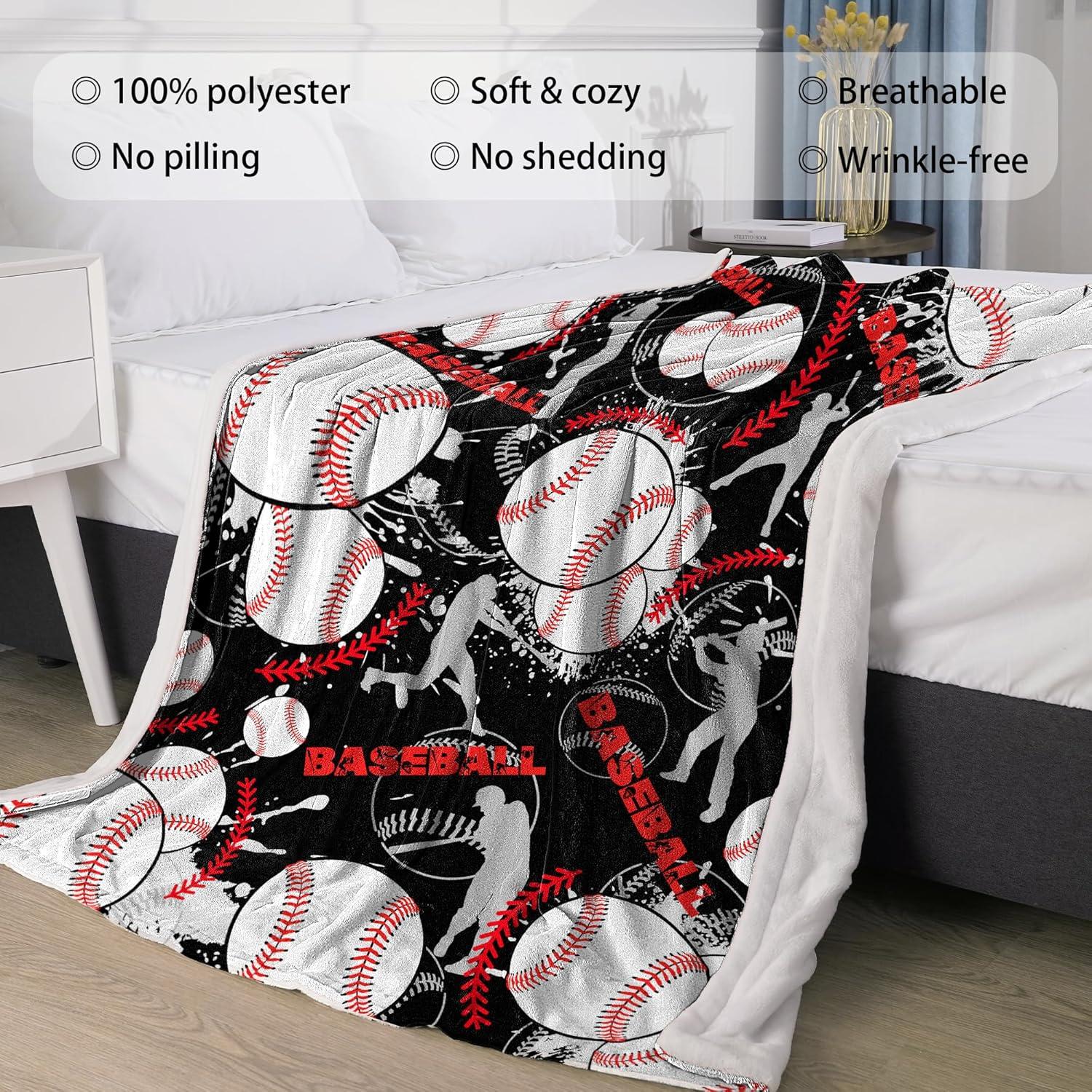 Manta de béisbol SEAZUIIS 127x152 cm para niños y adultos