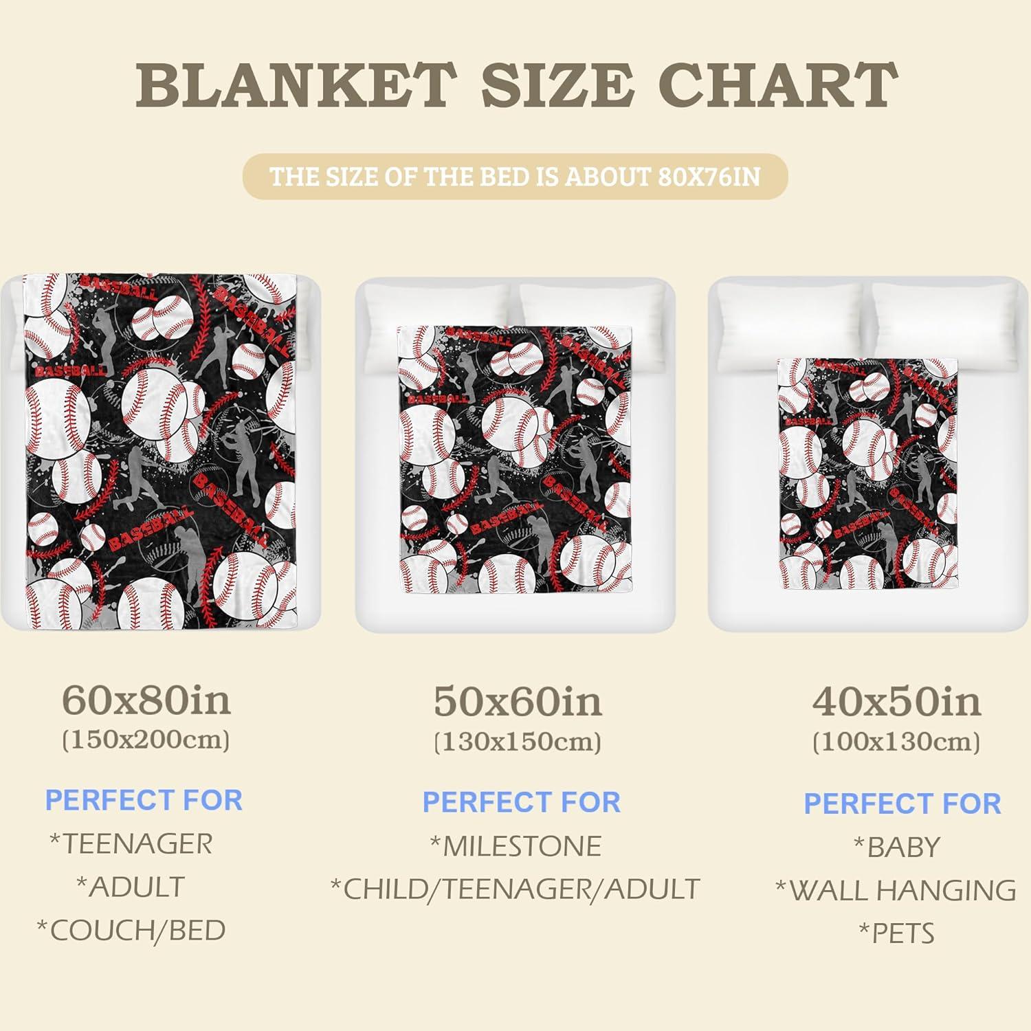 Manta de béisbol SEAZUIIS 127x152 cm para niños y adultos