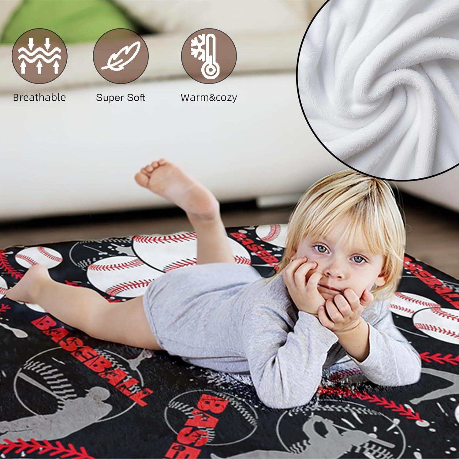 Manta de béisbol SEAZUIIS 127x152 cm para niños y adultos