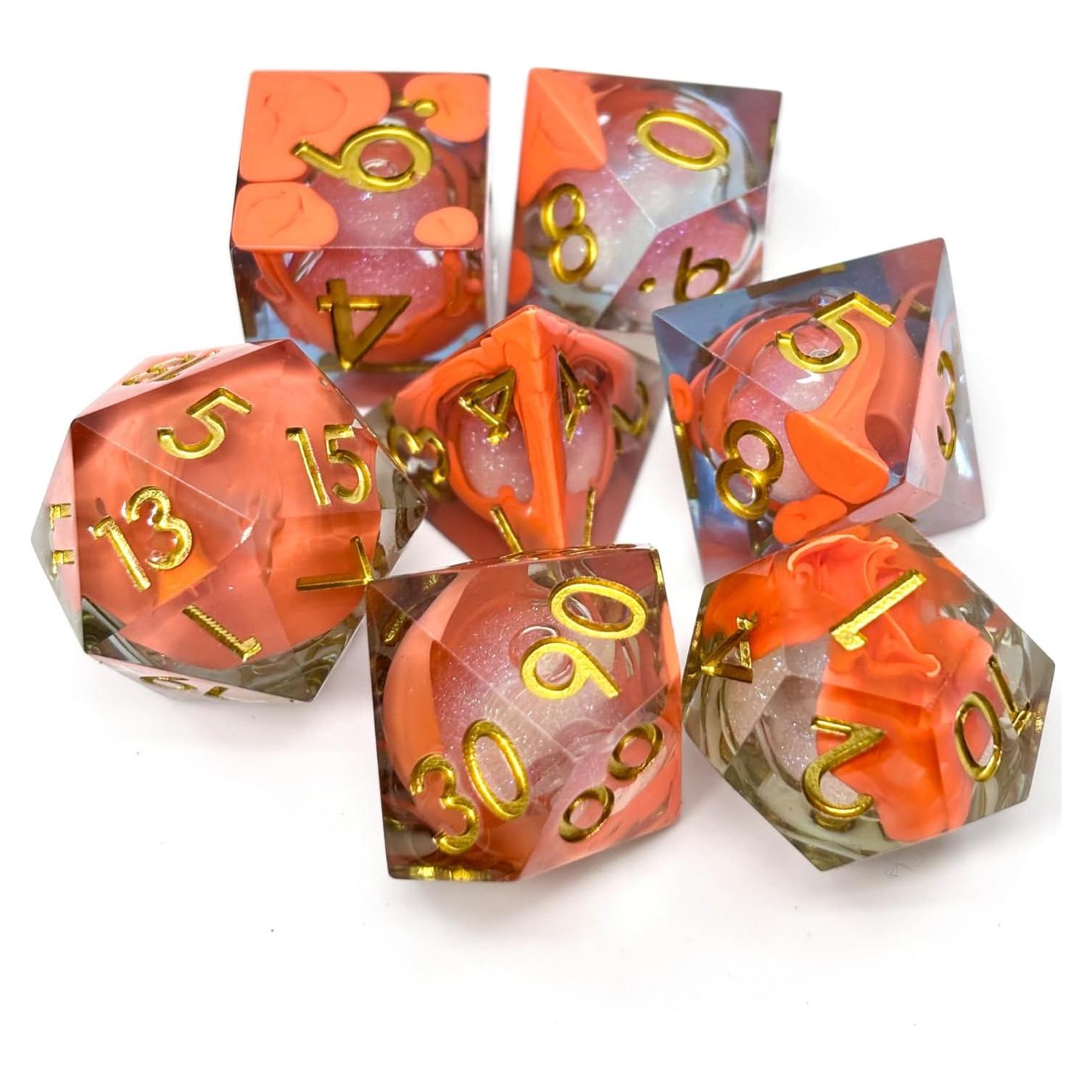 Dados Poliedricos de Resina Almas de Sage 7 Piezas Ectoplasma