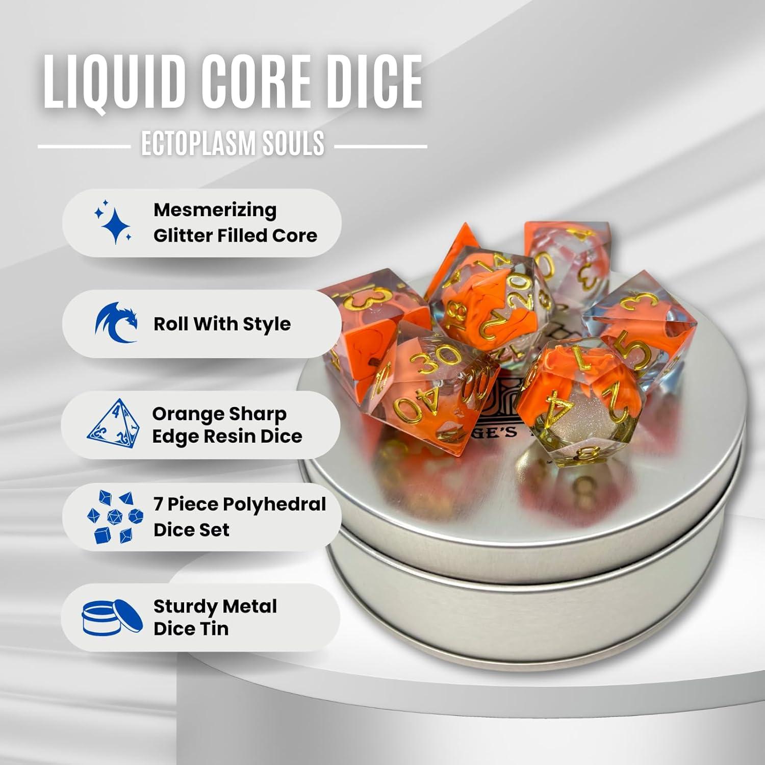 Dados Poliedricos de Resina Almas de Sage 7 Piezas Ectoplasma