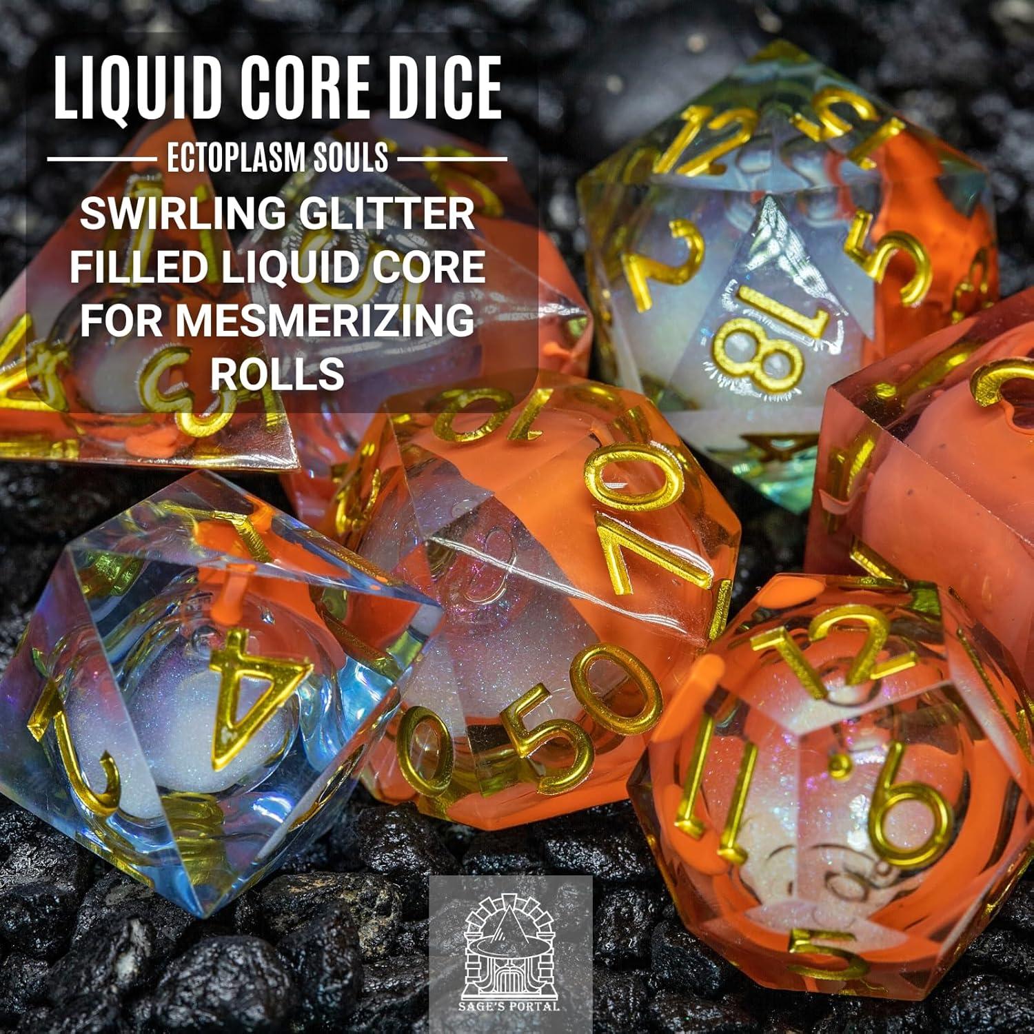Dados Poliedricos de Resina Almas de Sage 7 Piezas Ectoplasma