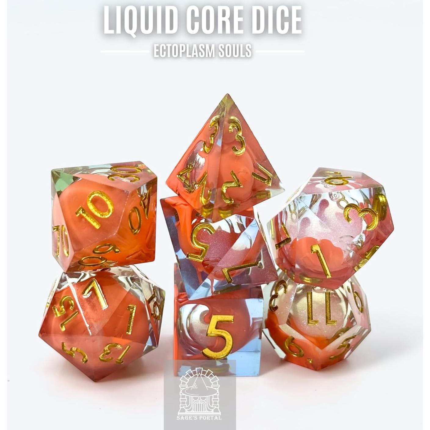 Dados Poliedricos de Resina Almas de Sage 7 Piezas Ectoplasma