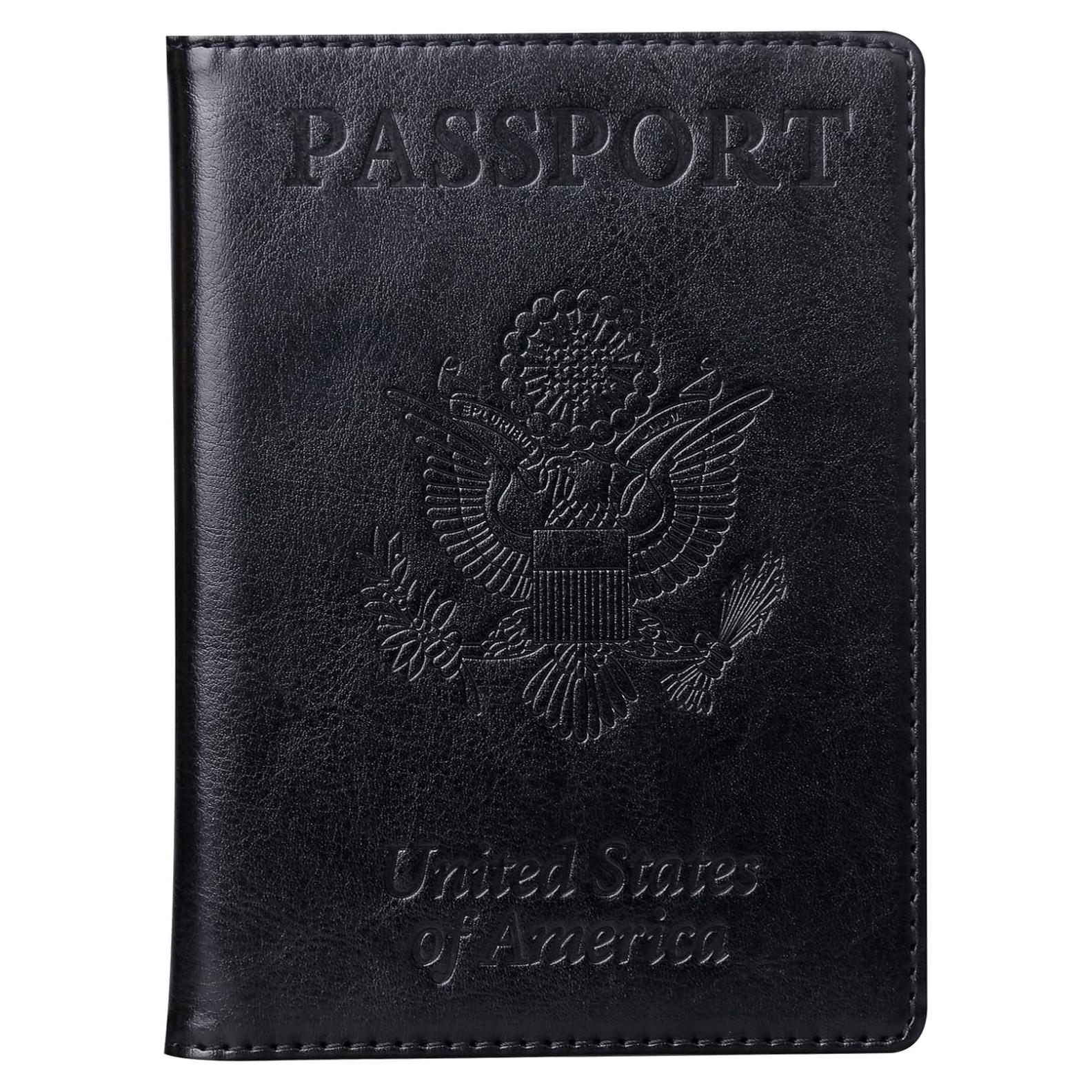 Portafolios de Pasaporte TIGARI Negro Ultra Delgado 14.2x10.2cm