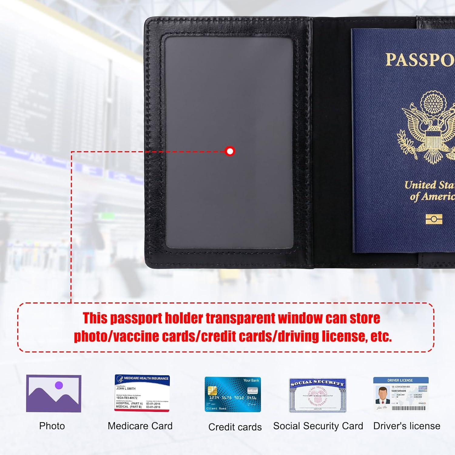 Portafolios de Pasaporte TIGARI Negro Ultra Delgado 14.2x10.2cm