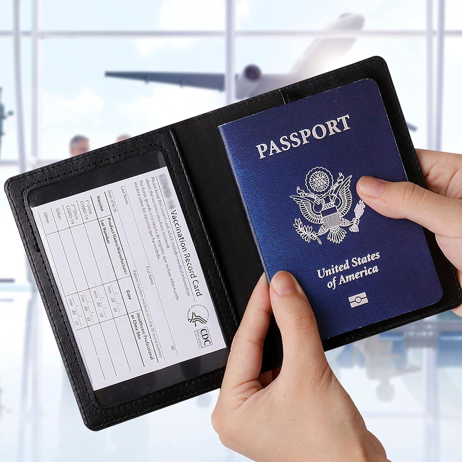 Portafolios de Pasaporte TIGARI Negro Ultra Delgado 14.2x10.2cm