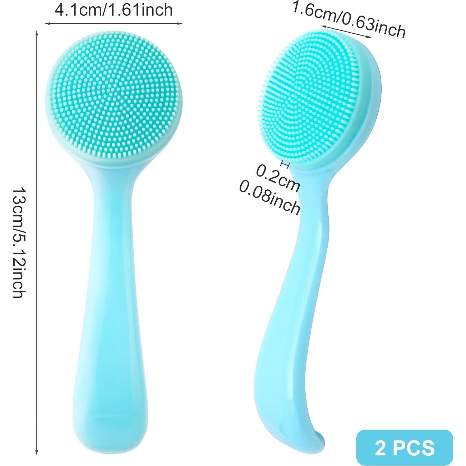 Paquete de 2 Cepillos Faciales de Silicona HINZIC - Azul