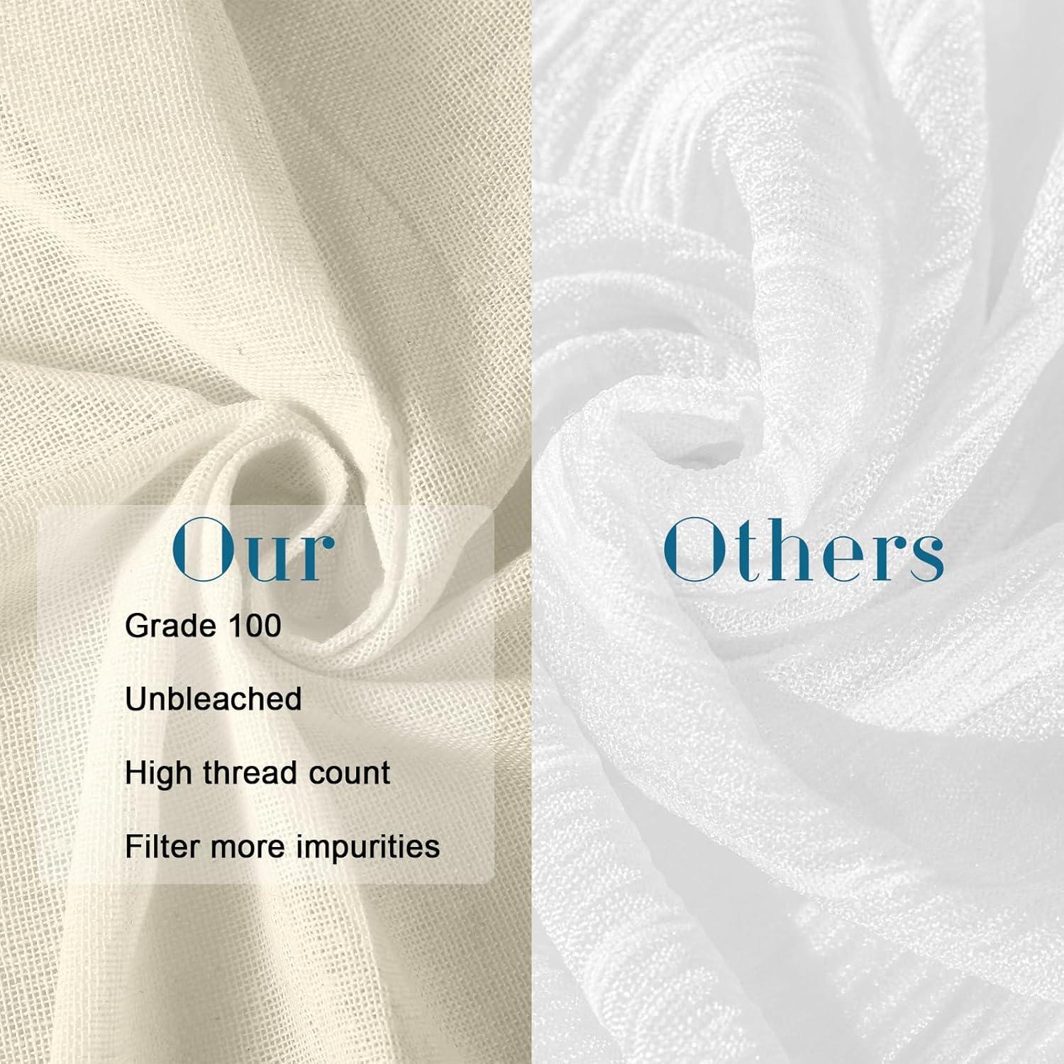 Tela de Queso Reutilizable Peryiter 40 Pcs Algodón 50.8x50.8 cm