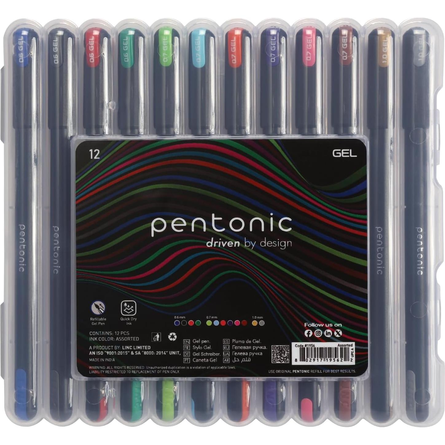 Bolígrafos de Gel y Punta de Bola Pentonic - 22 Unidades, 0.6-1.0mm