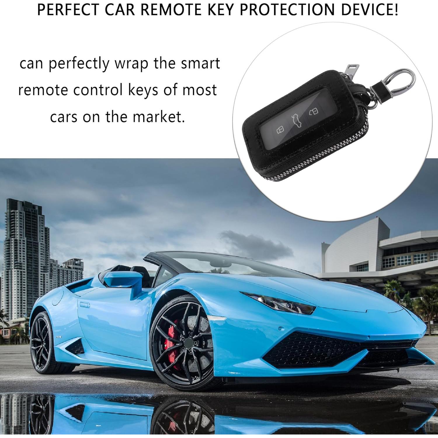 Funda Universal para Llave de Auto Turcee de Cuero PU - Negro