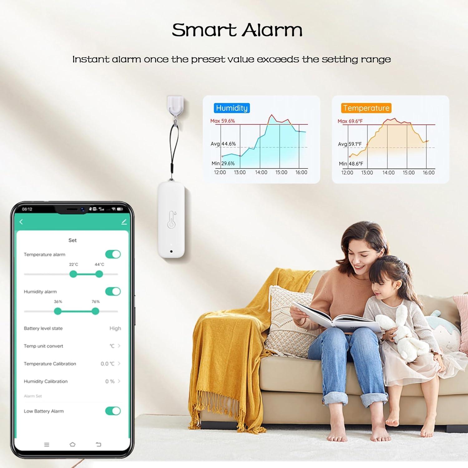 Sensor de Termómetro e Higrómetro WiFi Wayfuture TH11Y Blanco