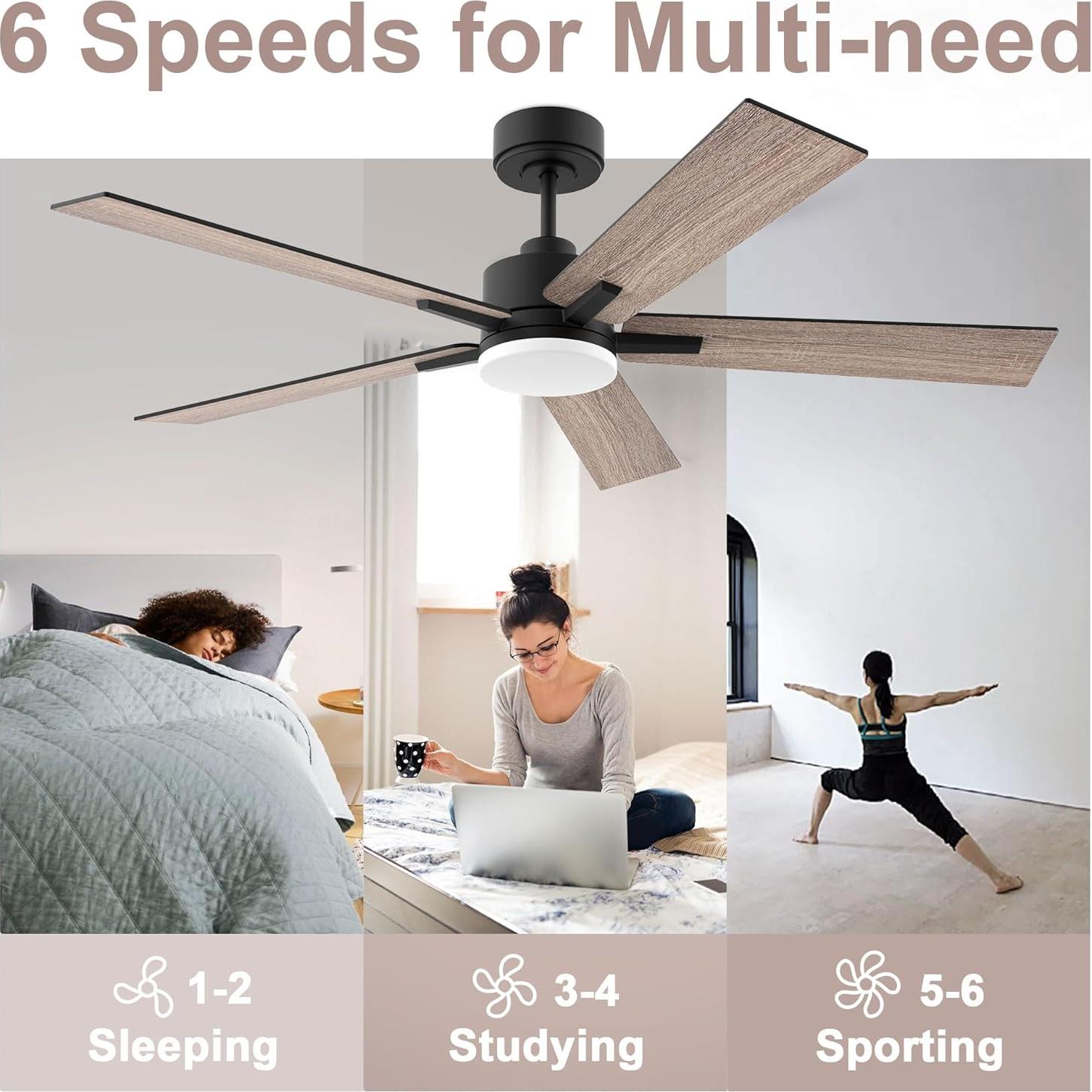 Ventilador de Techo Inteligente Lorpies 132 cm con Control Remoto