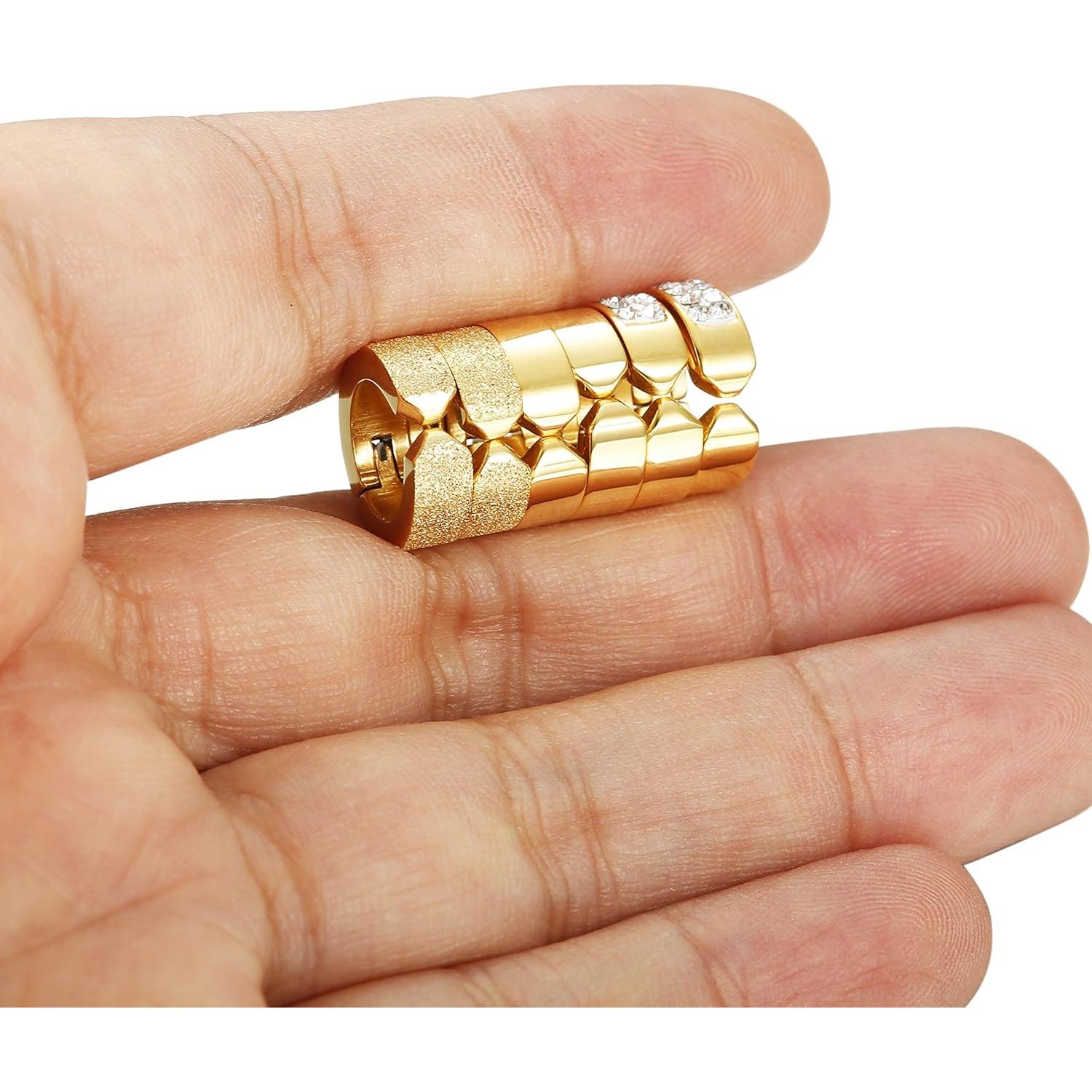 Pendientes de Acero Inoxidable Jstyle 3 Pares Clip Dorados