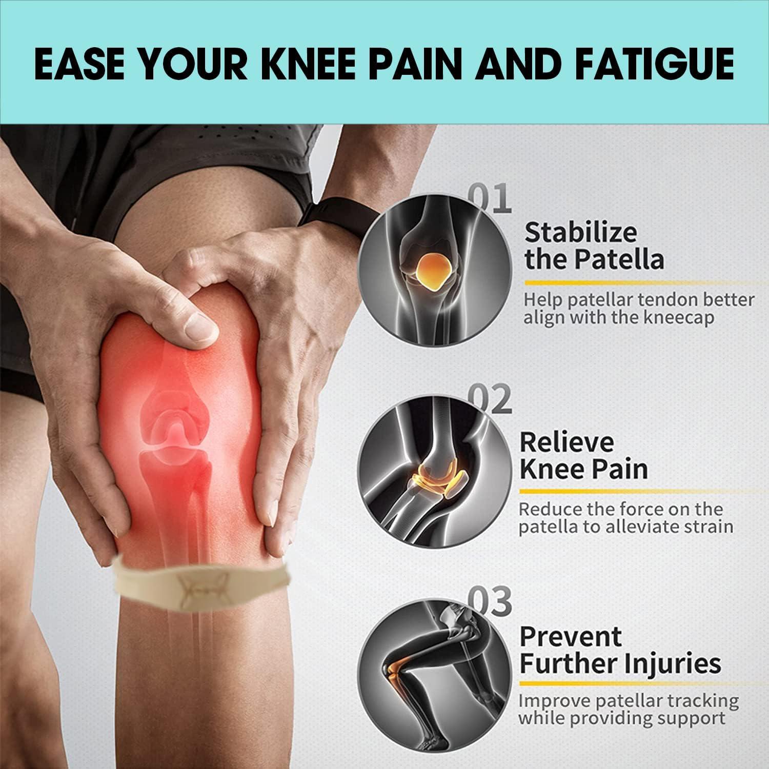 Faja de Rodilla Soporte Patelar KAIJIELY Beige 2 PCS