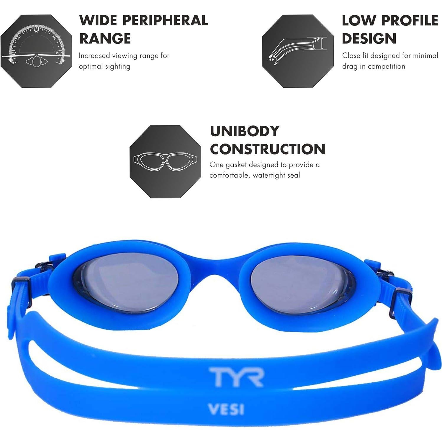 Gafas de Natación TYR Vesi Antivaho Ajuste Rápido