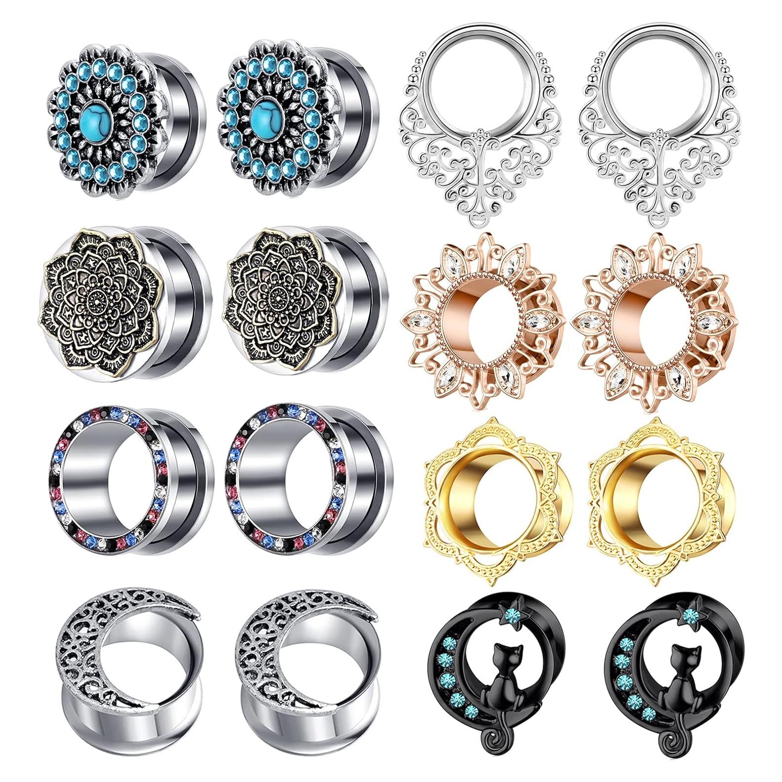 Pendientes TIANCI de Acero Inoxidable 8 Pares para Mujeres