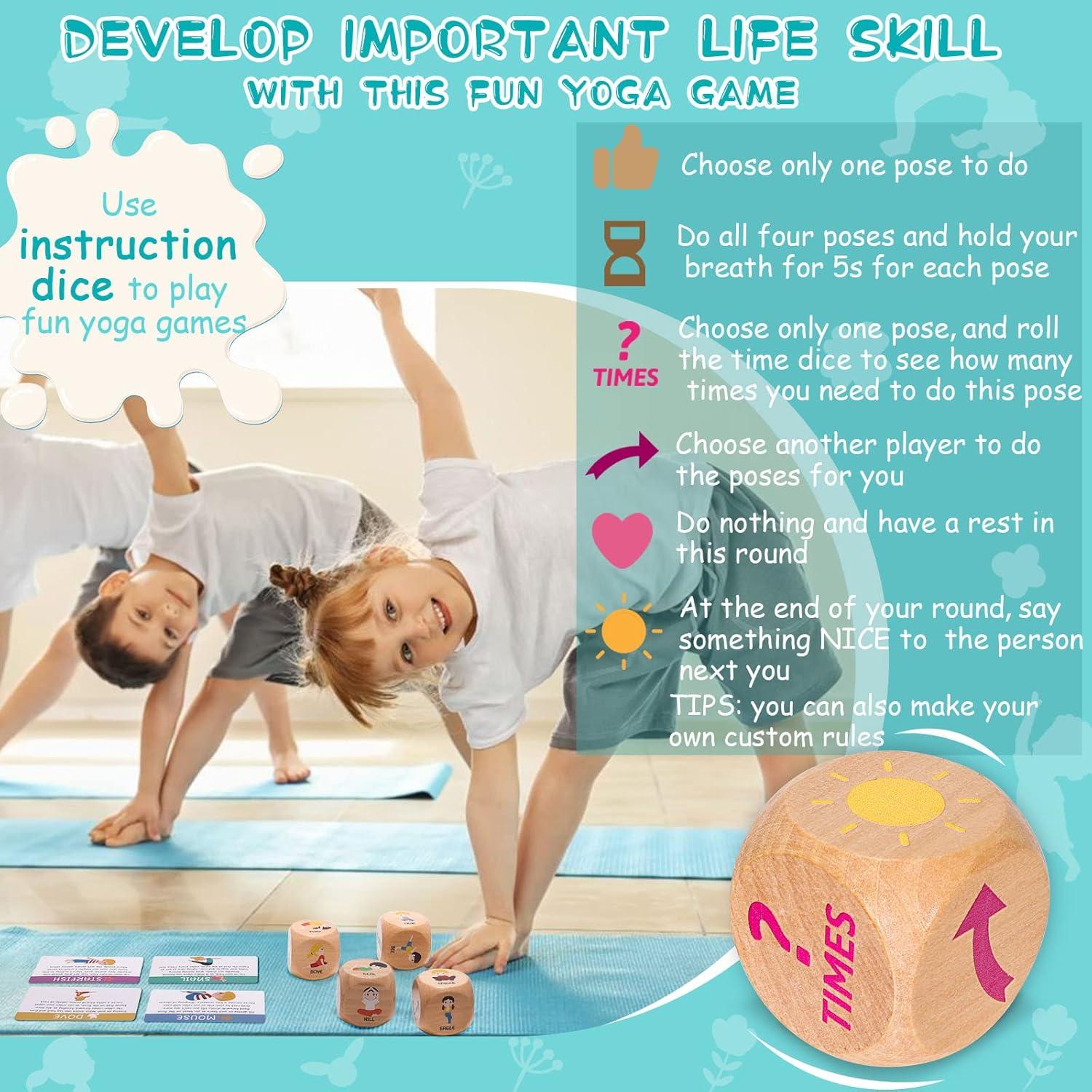Dados de Yoga para Niños Garybank - Juego de Ejercicio Divertido