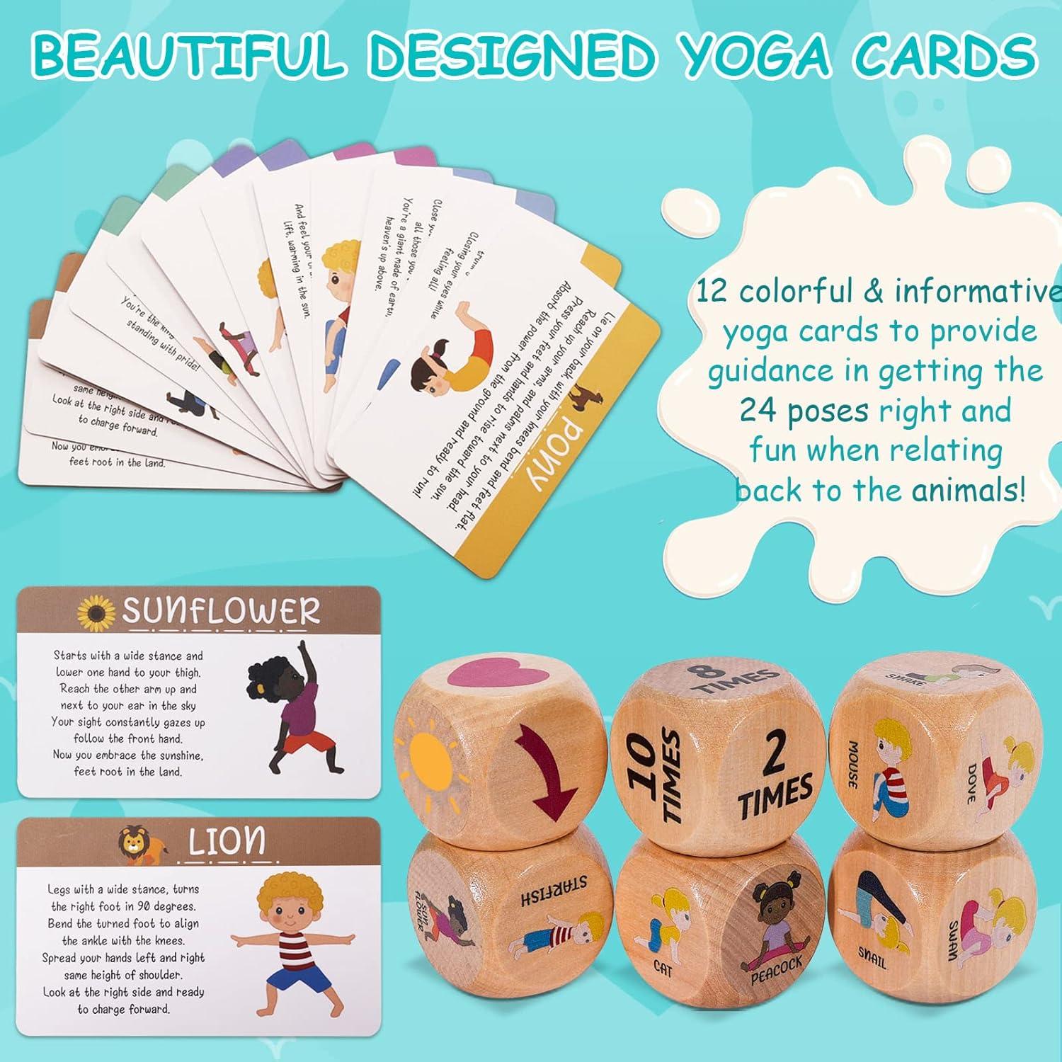 Dados de Yoga para Niños Garybank - Juego de Ejercicio Divertido