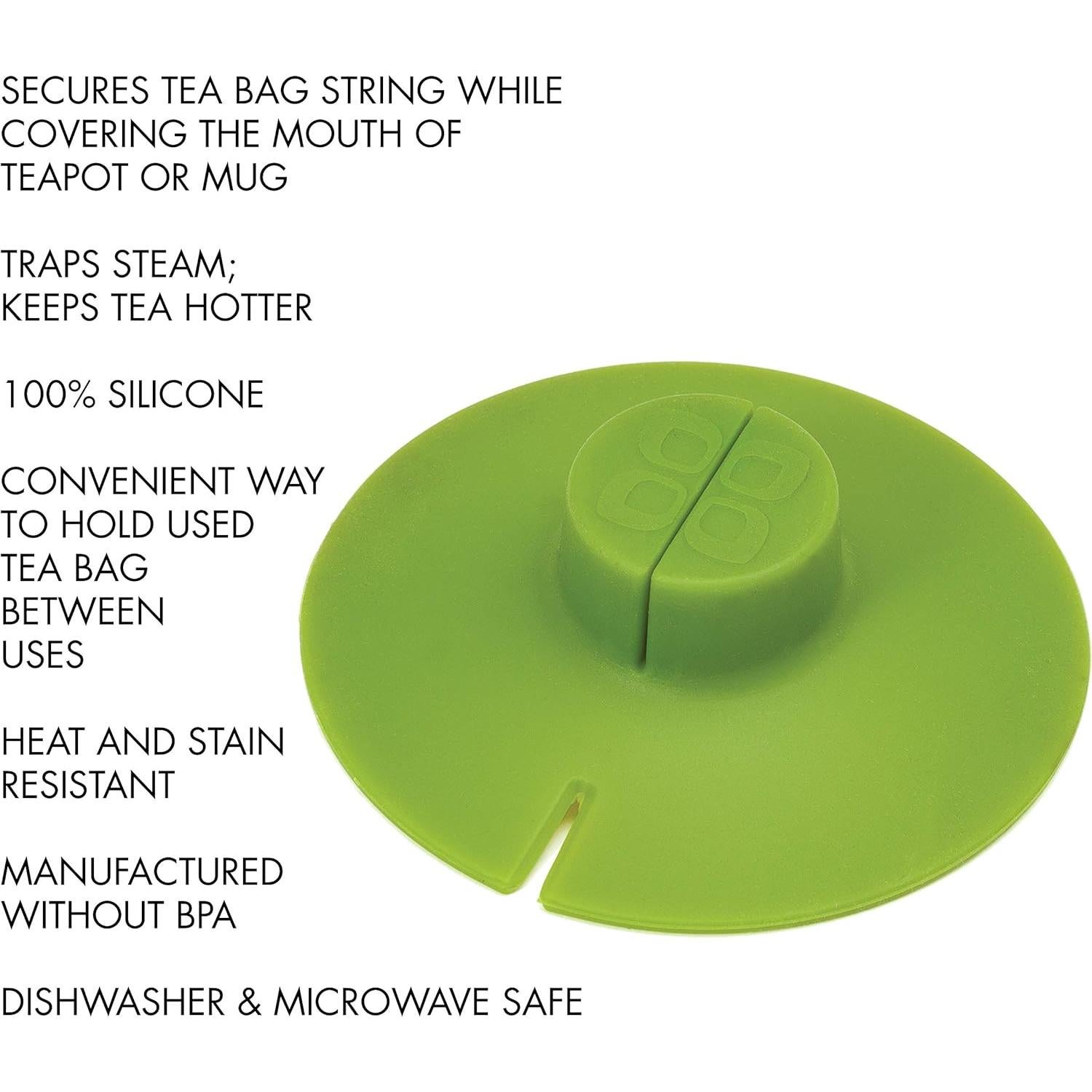 Soporte para bolsa de té Primula de silicona verde 10.5 cm
