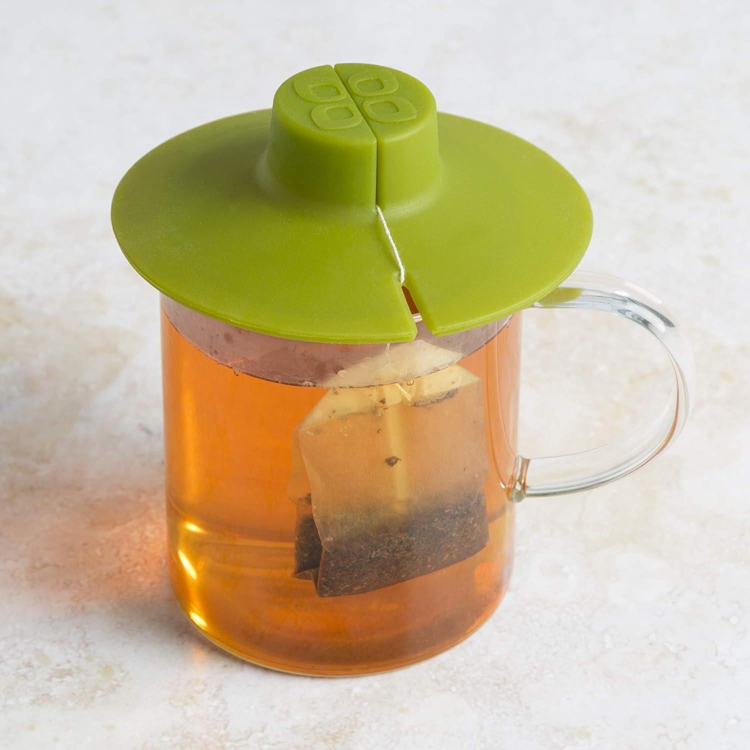Soporte para bolsa de té Primula de silicona verde 10.5 cm
