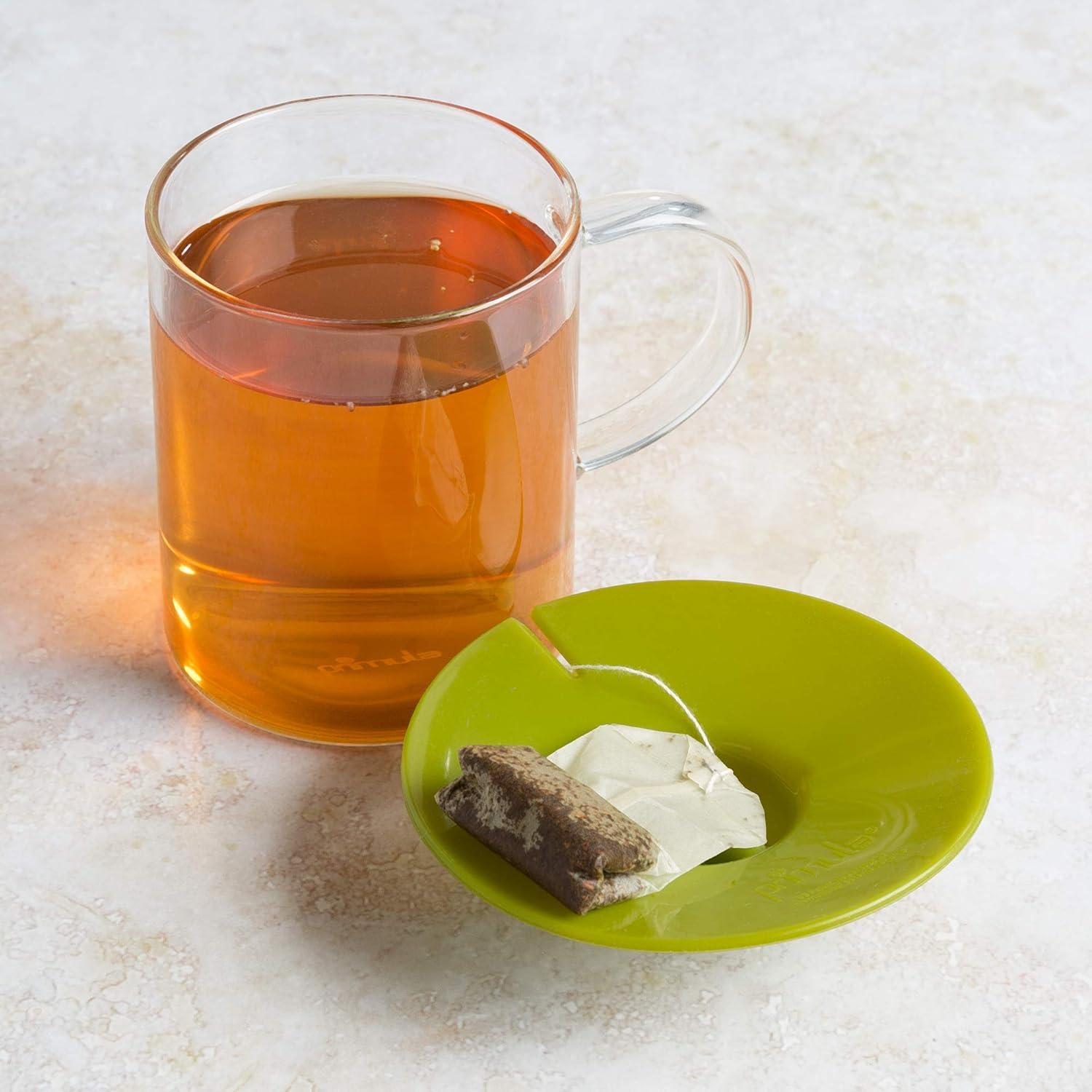 Soporte para bolsa de té Primula de silicona verde 10.5 cm
