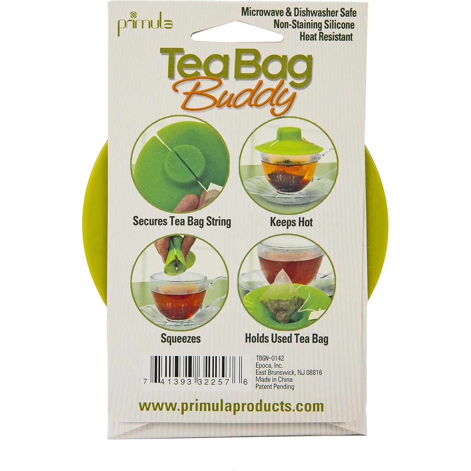 Soporte para bolsa de té Primula de silicona verde 10.5 cm