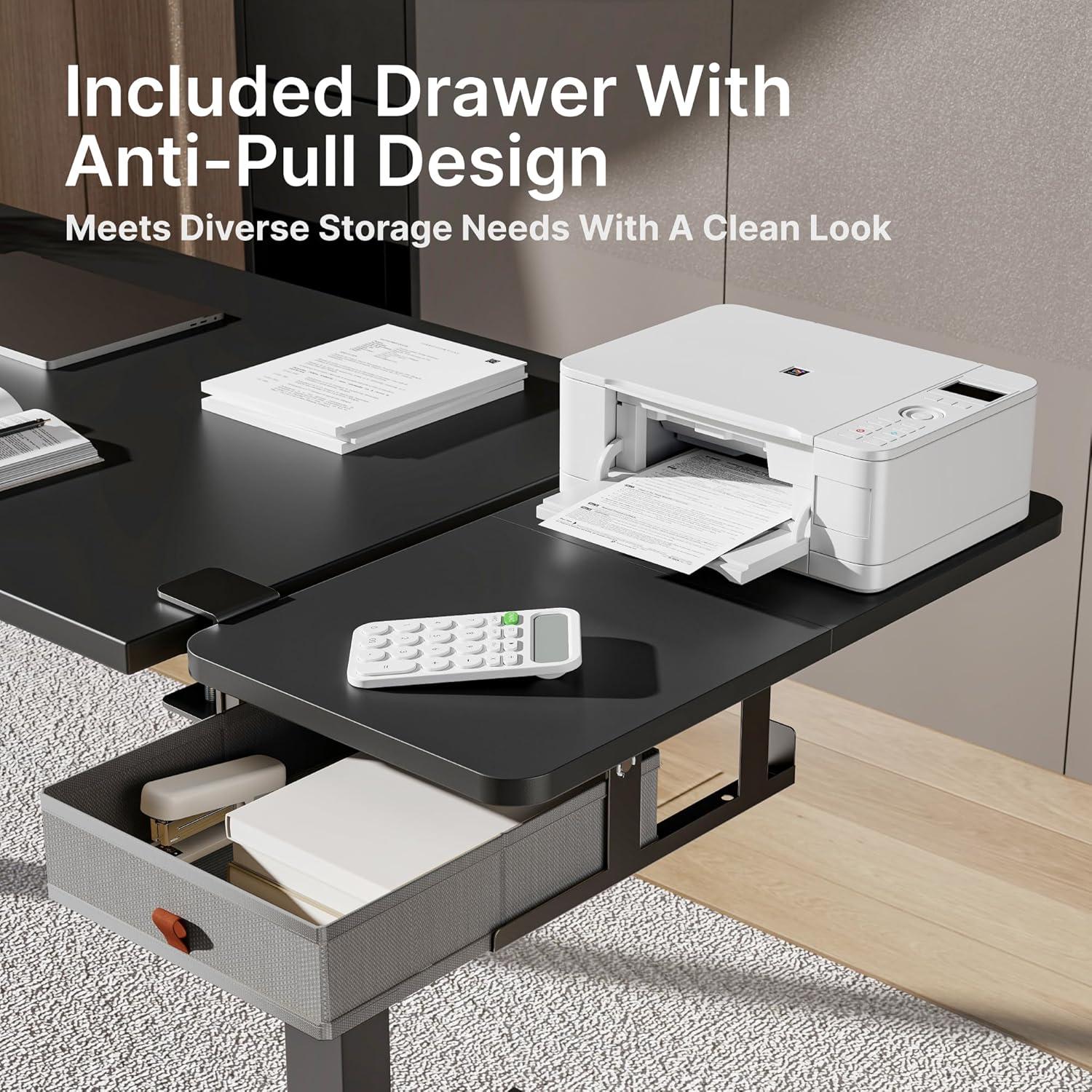 Bandeja Extensora de Escritorio PEGZONE 61x30.5cm con Cajón Negro