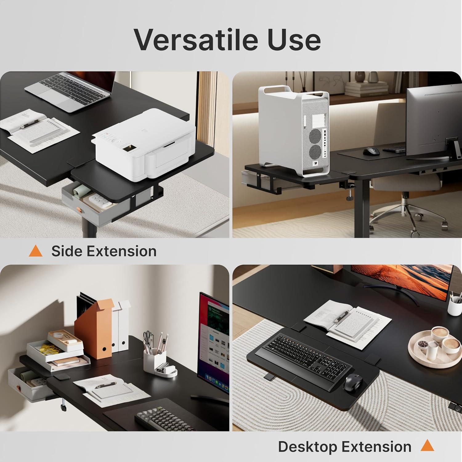 Bandeja Extensora de Escritorio PEGZONE 61x30.5cm con Cajón Negro