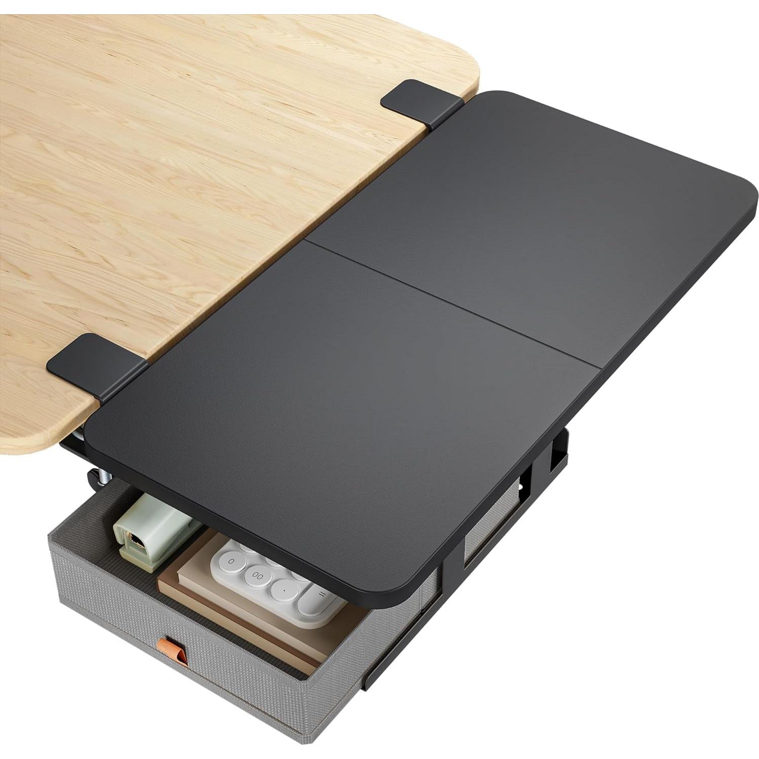 Bandeja Extensora de Escritorio PEGZONE 61x30.5cm con Cajón Negro