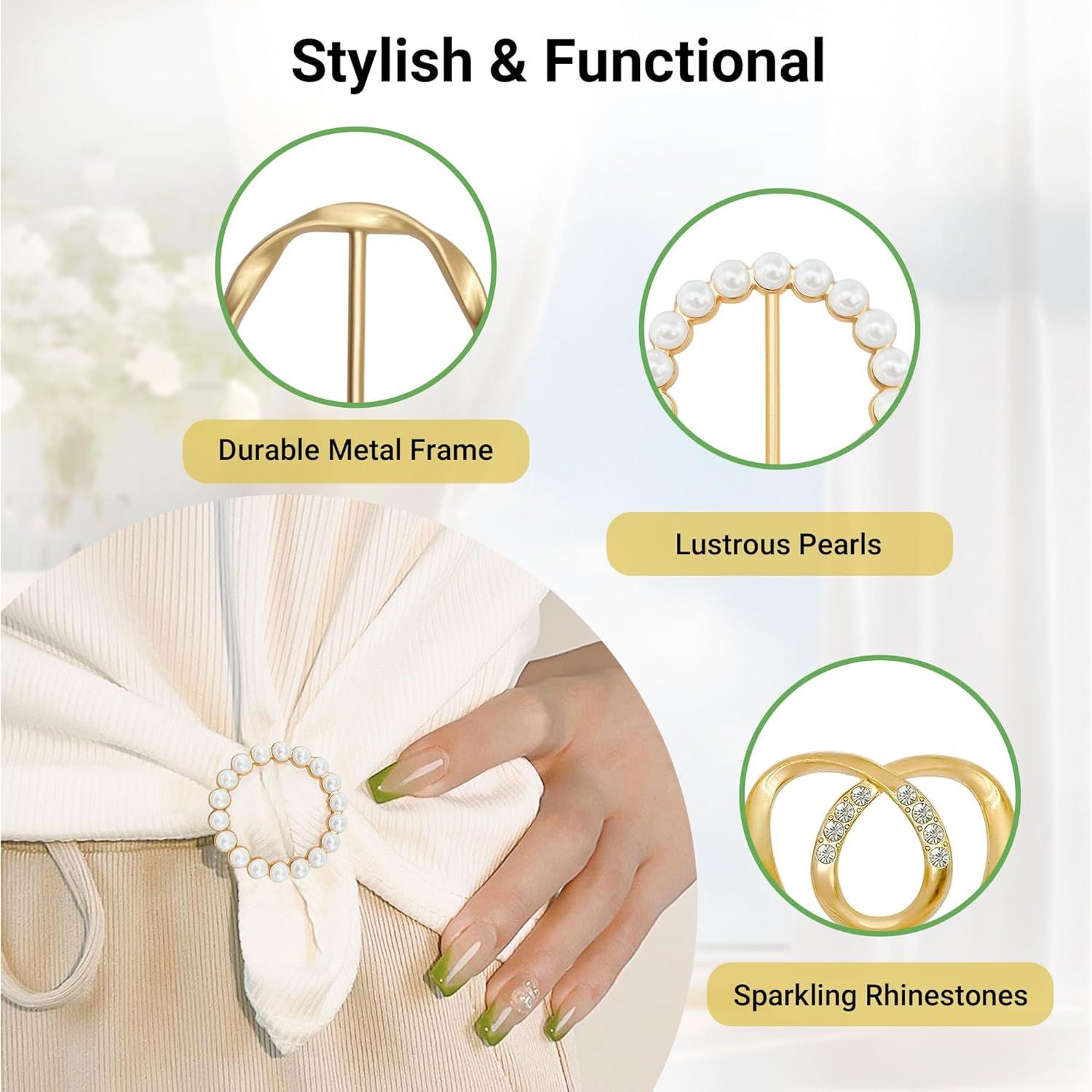 Anillos de bufanda y clips de camiseta Vintrex - 15 piezas variados