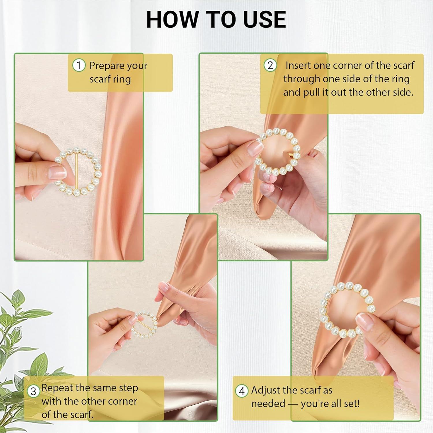 Anillos de bufanda y clips de camiseta Vintrex - 15 piezas variados