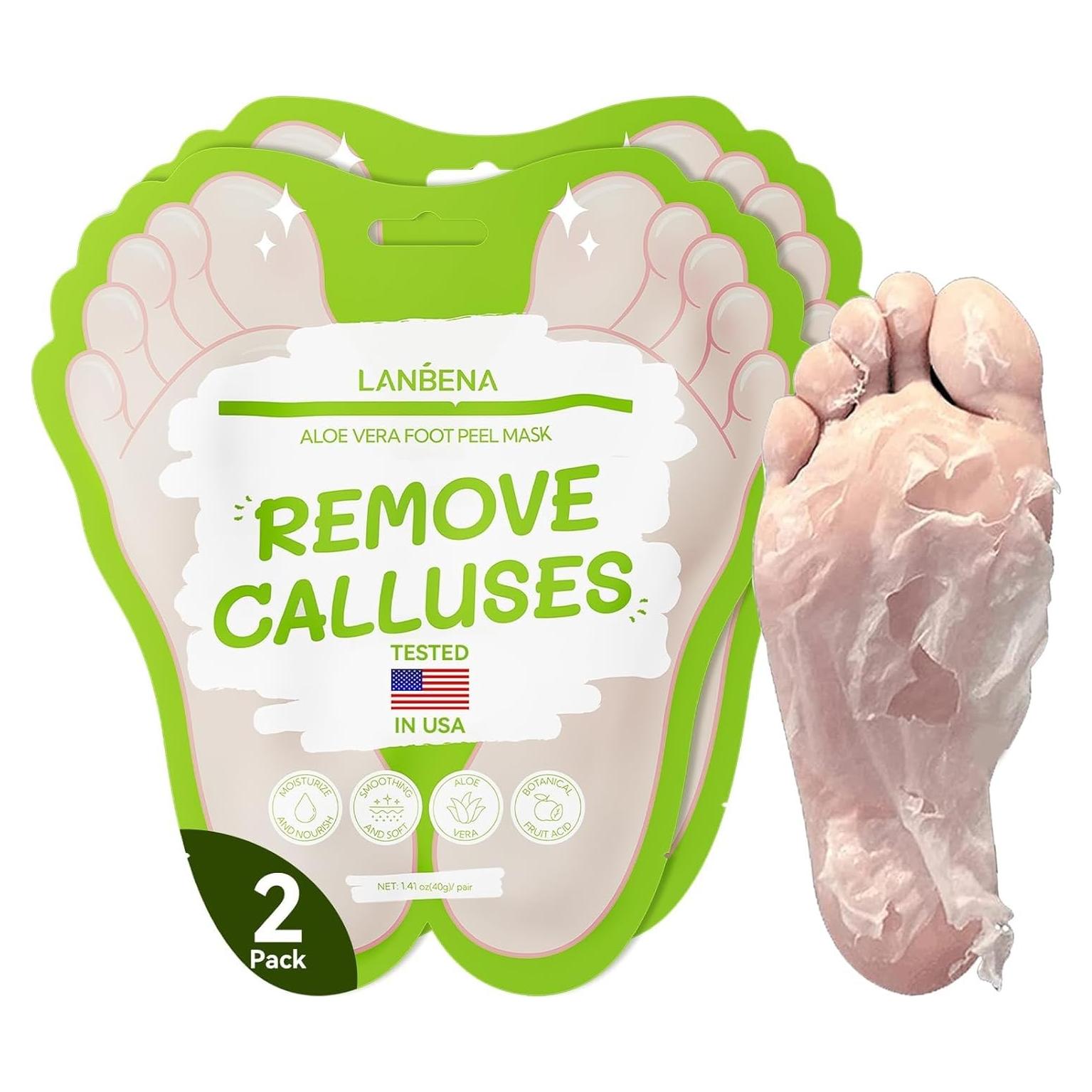 Máscara Exfoliante para Pies LANBENA Aloe Vera - 2 Pares