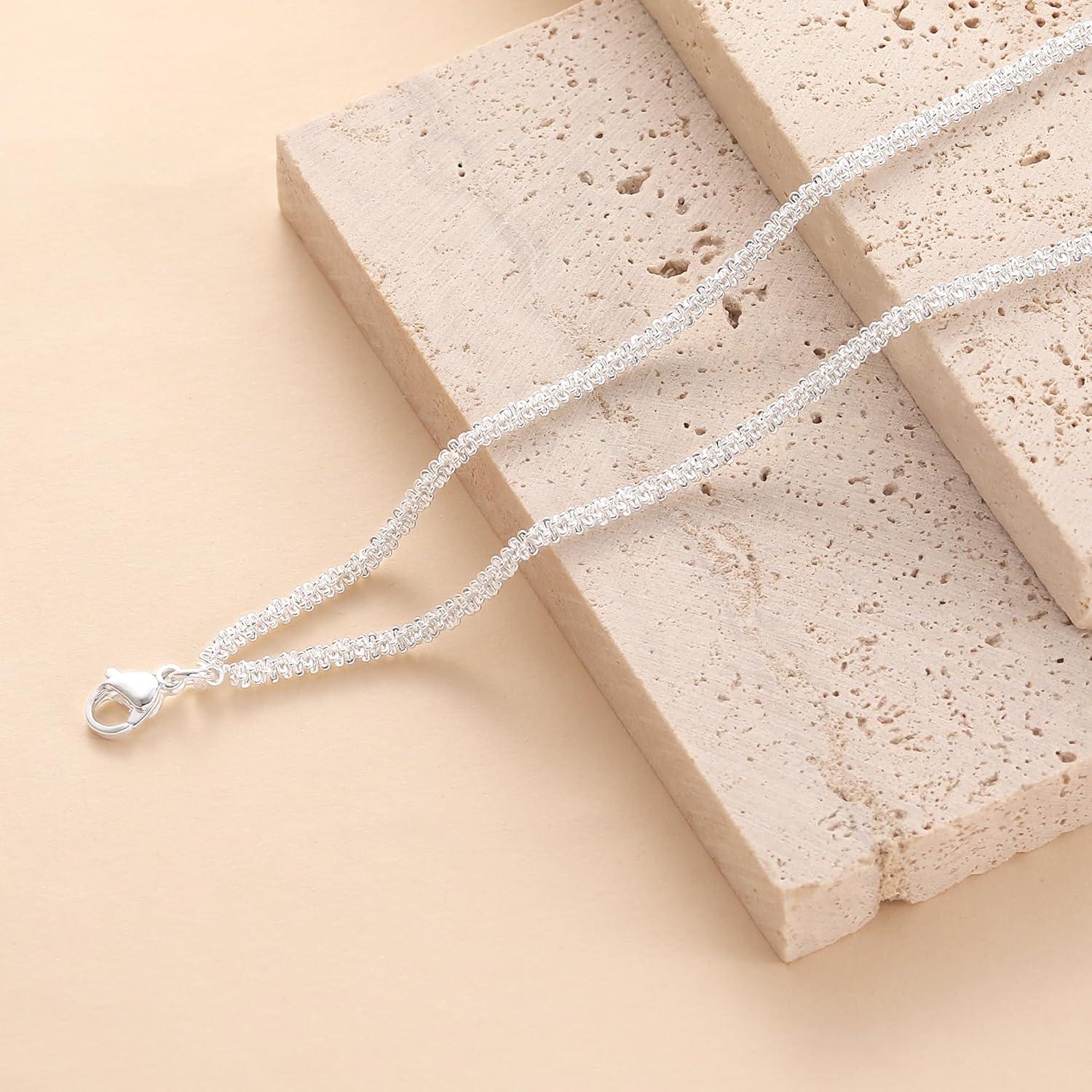 Pulsera de Tobillo Koperin Plateada Impermeable con Colgante