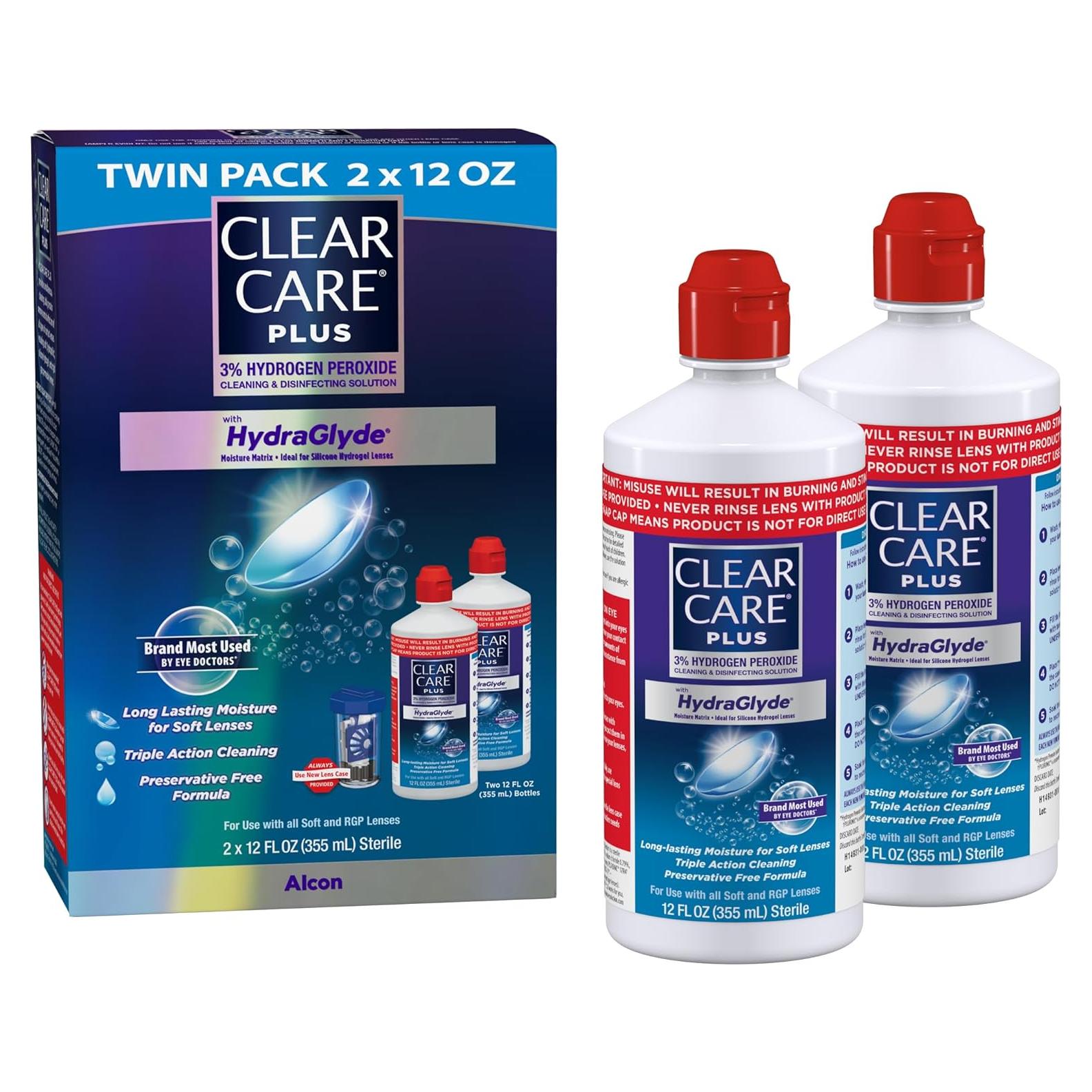 Solución Limpiadora Clear Care Plus 2x340g con Estuche