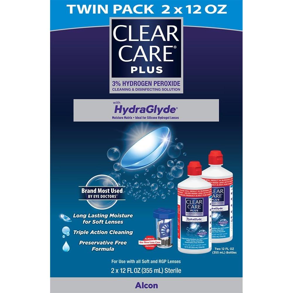 Solución Limpiadora Clear Care Plus 2x340g con Estuche