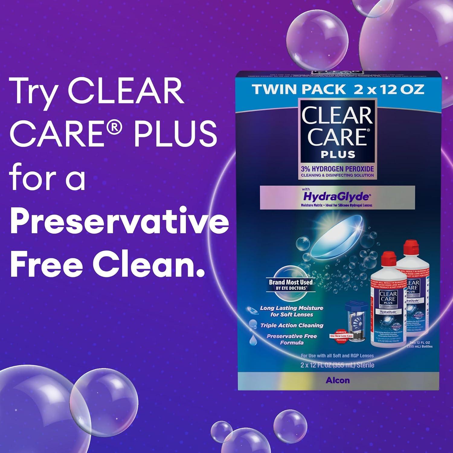 Solución Limpiadora Clear Care Plus 2x340g con Estuche