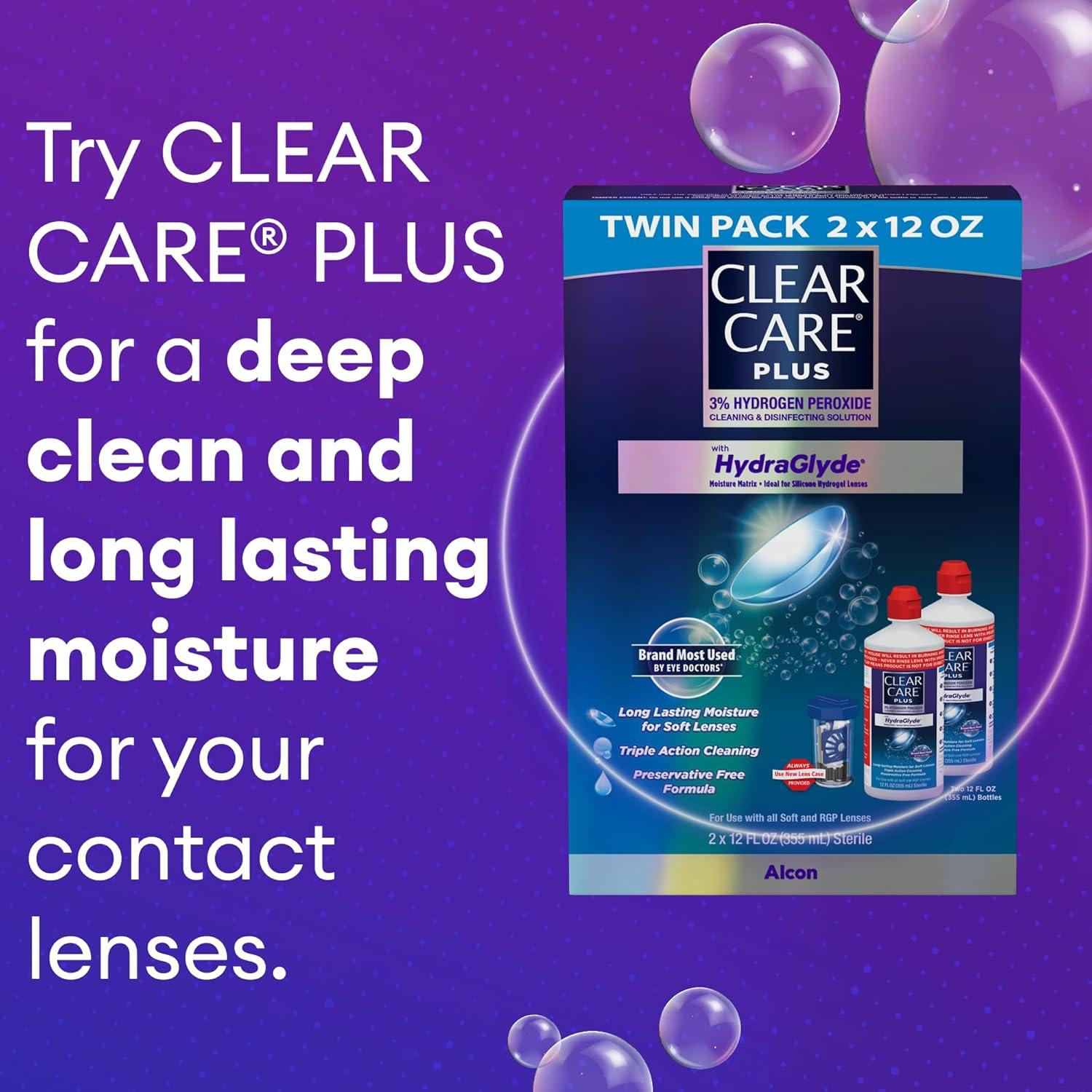 Solución Limpiadora Clear Care Plus 2x340g con Estuche
