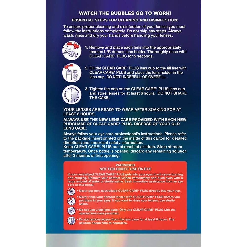 Solución Limpiadora Clear Care Plus 2x340g con Estuche