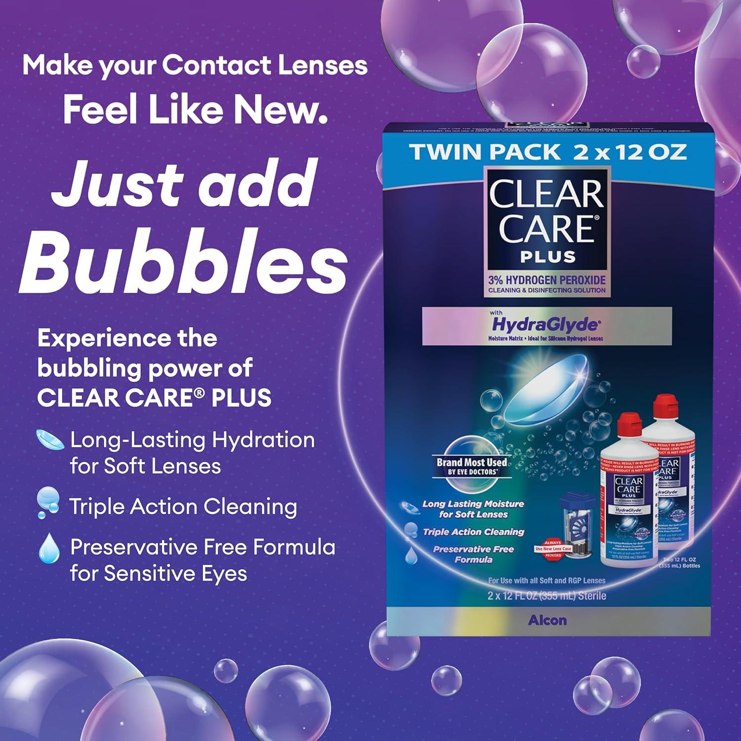 Solución Limpiadora Clear Care Plus 2x340g con Estuche