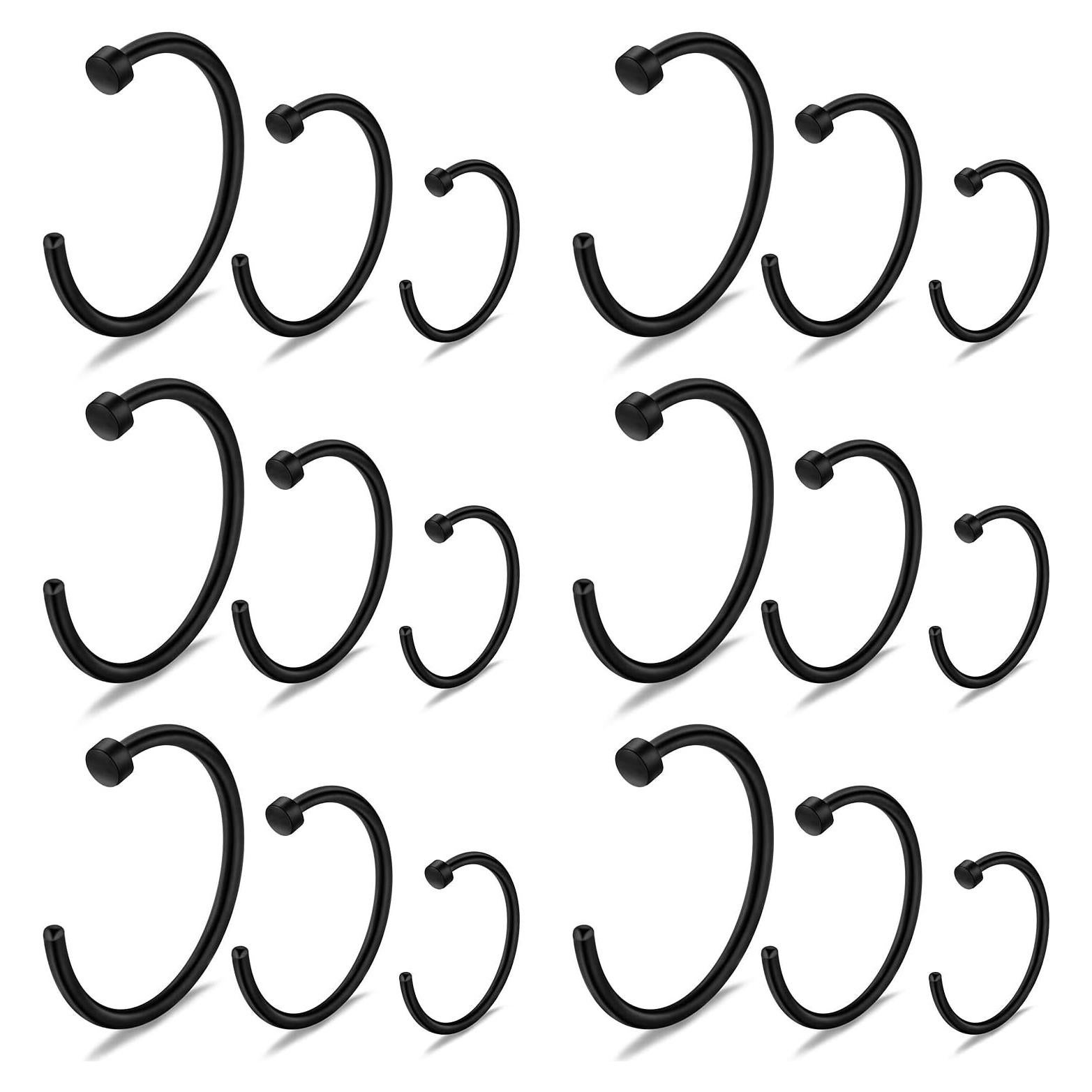 Anillos de Nariz Ruifan 18pcs Acero Inoxidable 6mm 8mm 10mm