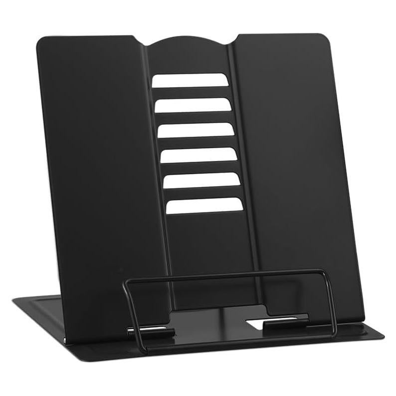 Soporte de Libro MSDADA Ajustable de Metal Negro 15x15.5cm