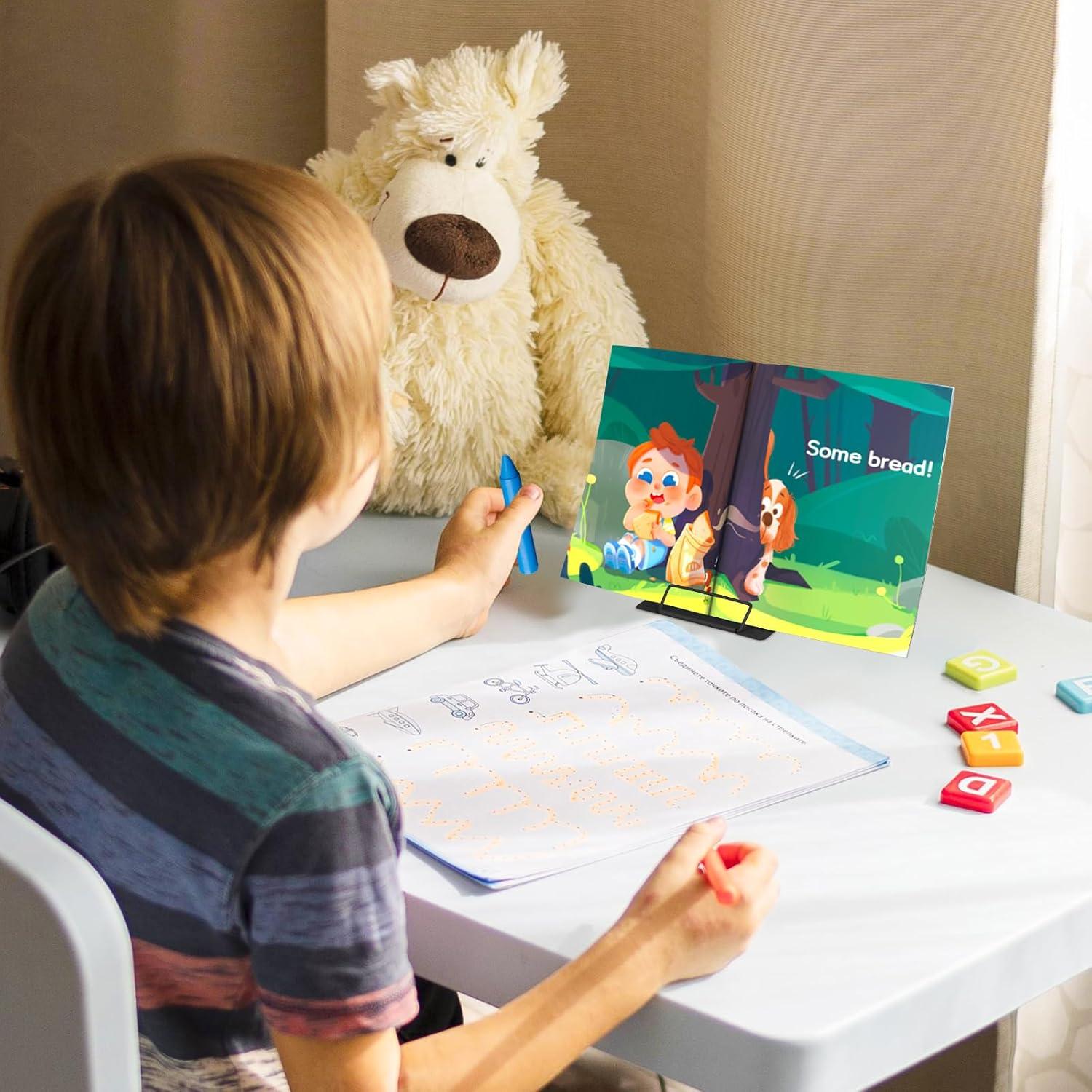 Soporte de Libro MSDADA Ajustable de Metal Negro 15x15.5cm