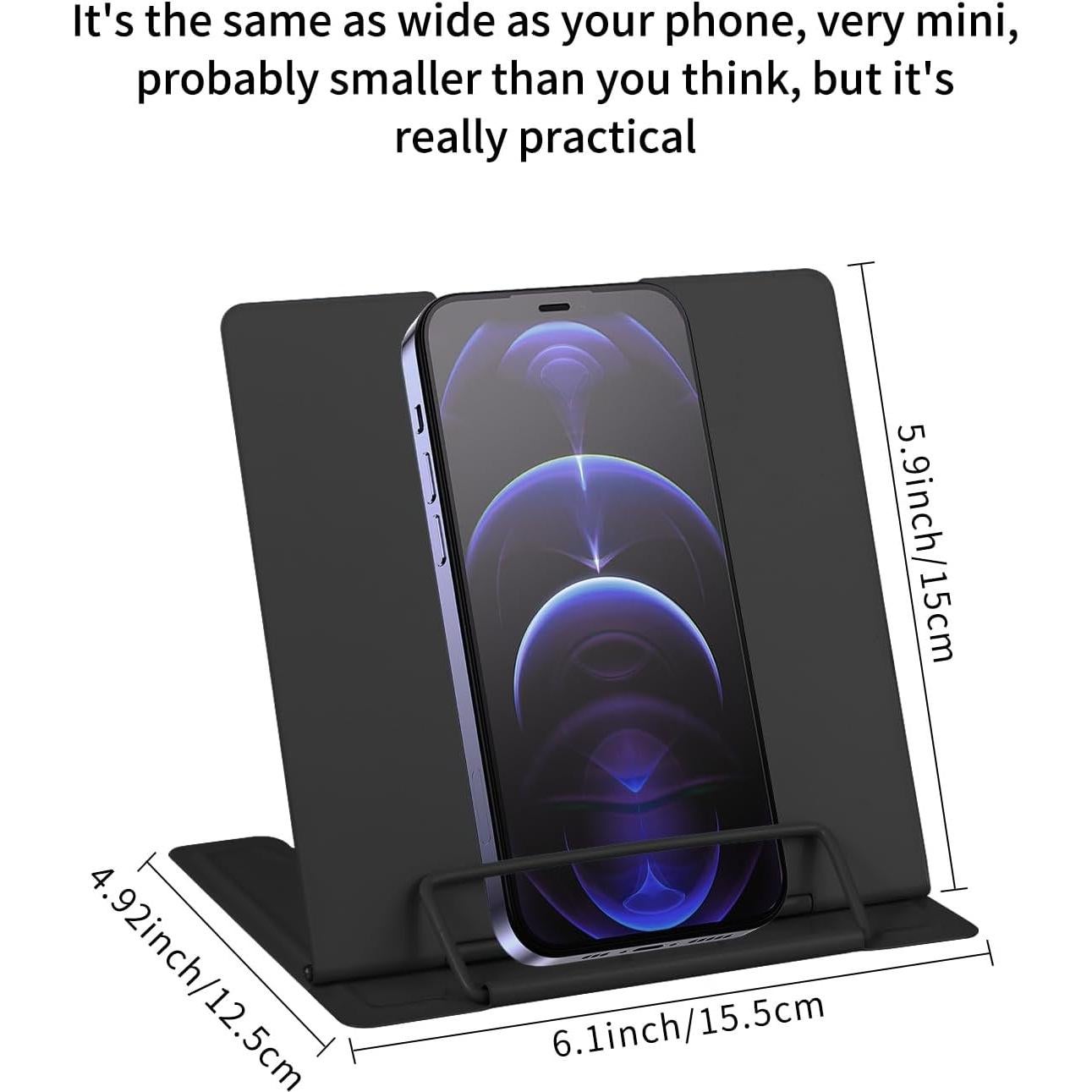 Soporte de Libro MSDADA Ajustable de Metal Negro 15x15.5cm