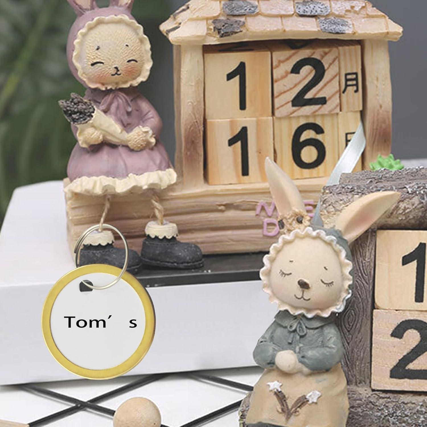 180 Etiquetas de Llave de Metal KAKAMINA Redondas Doradas